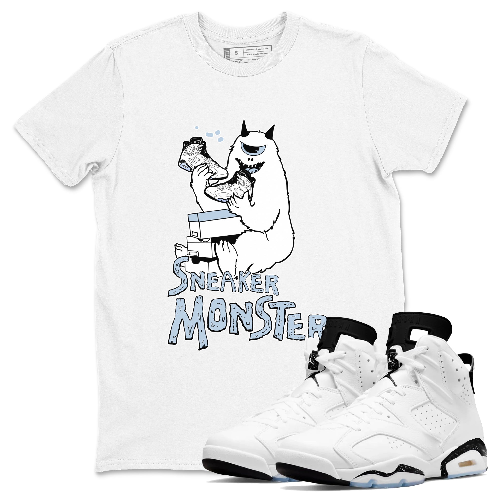 snkmatch Monster snkmatch Tees - Air Jordan 6 White Black