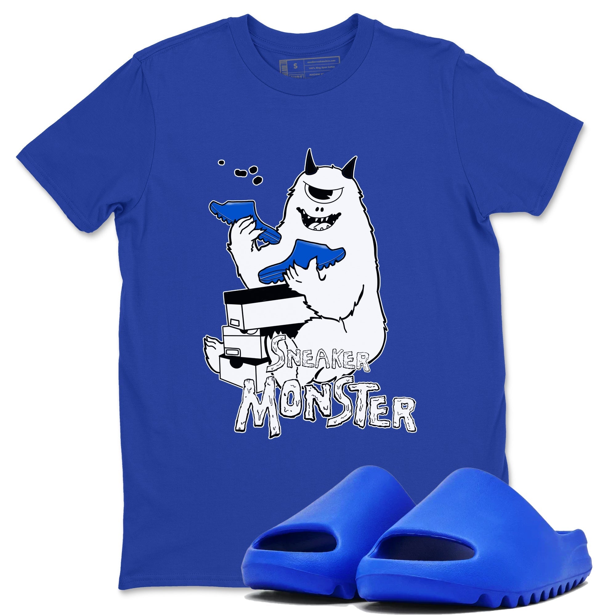 snkmatch Monster snkmatch Tees - Yeezy Slide Azure