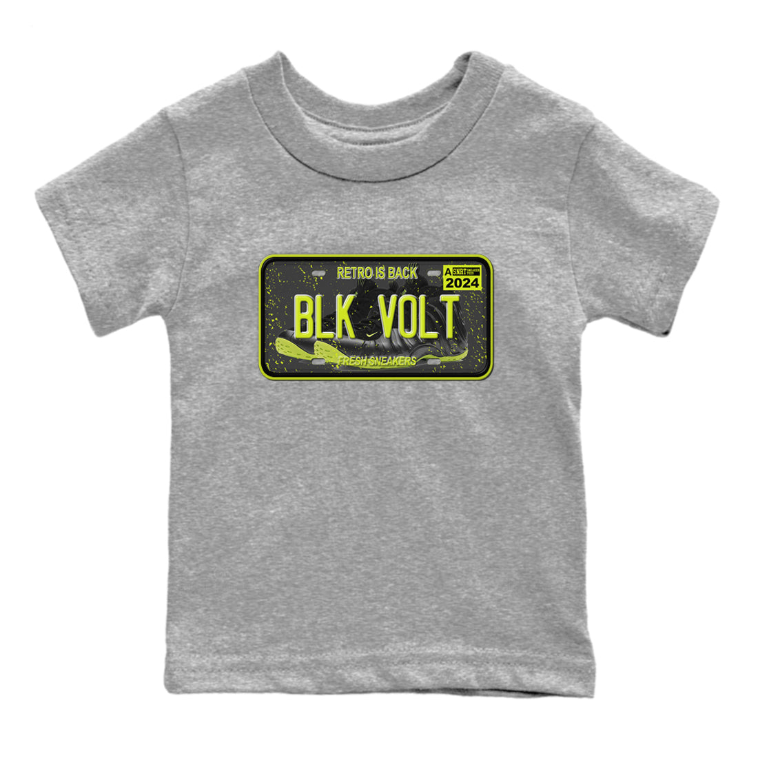 snkmatch Plate snkmatch Tees Kids - Air Foamposite One Black Volt