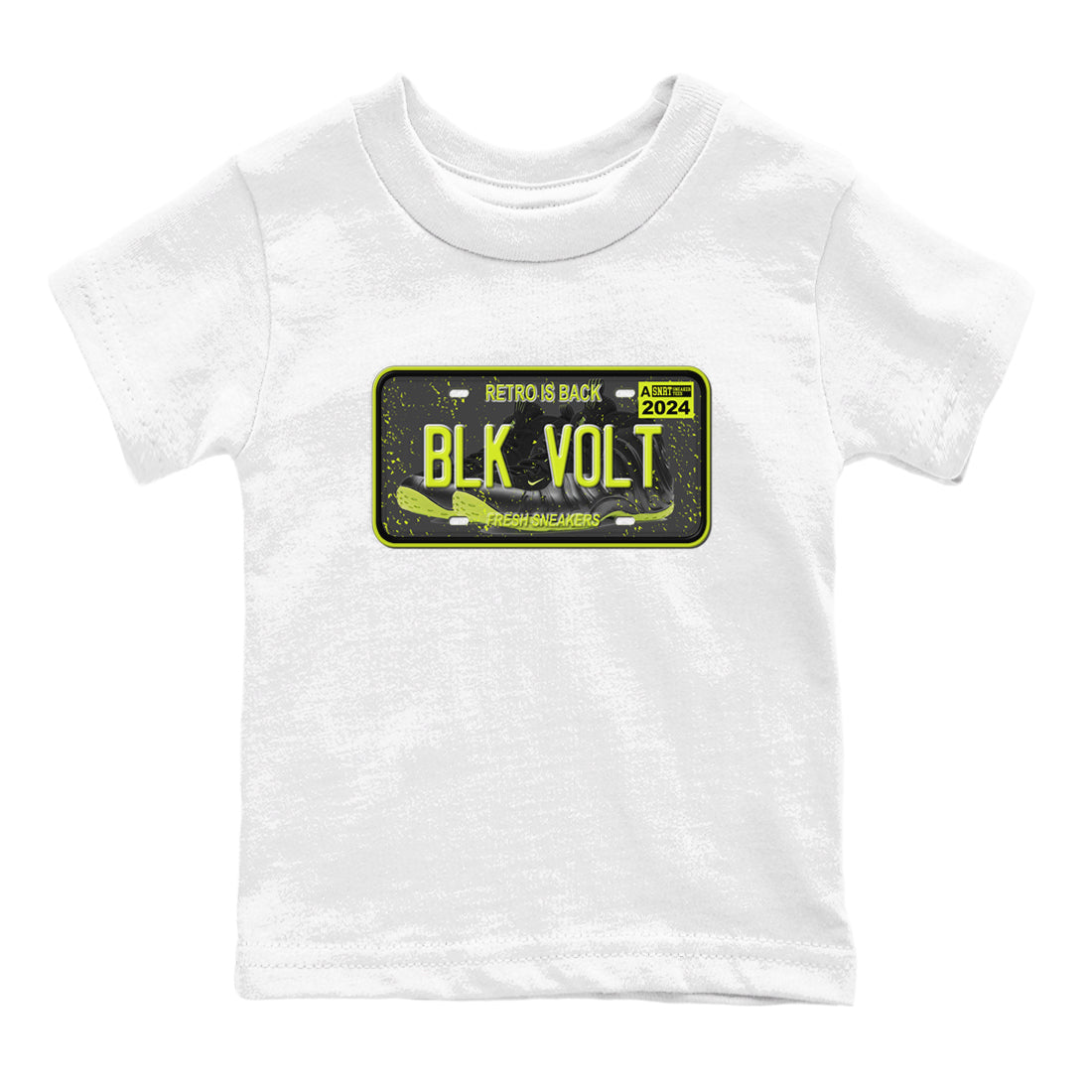 snkmatch Plate snkmatch Tees Kids - Air Foamposite One Black Volt