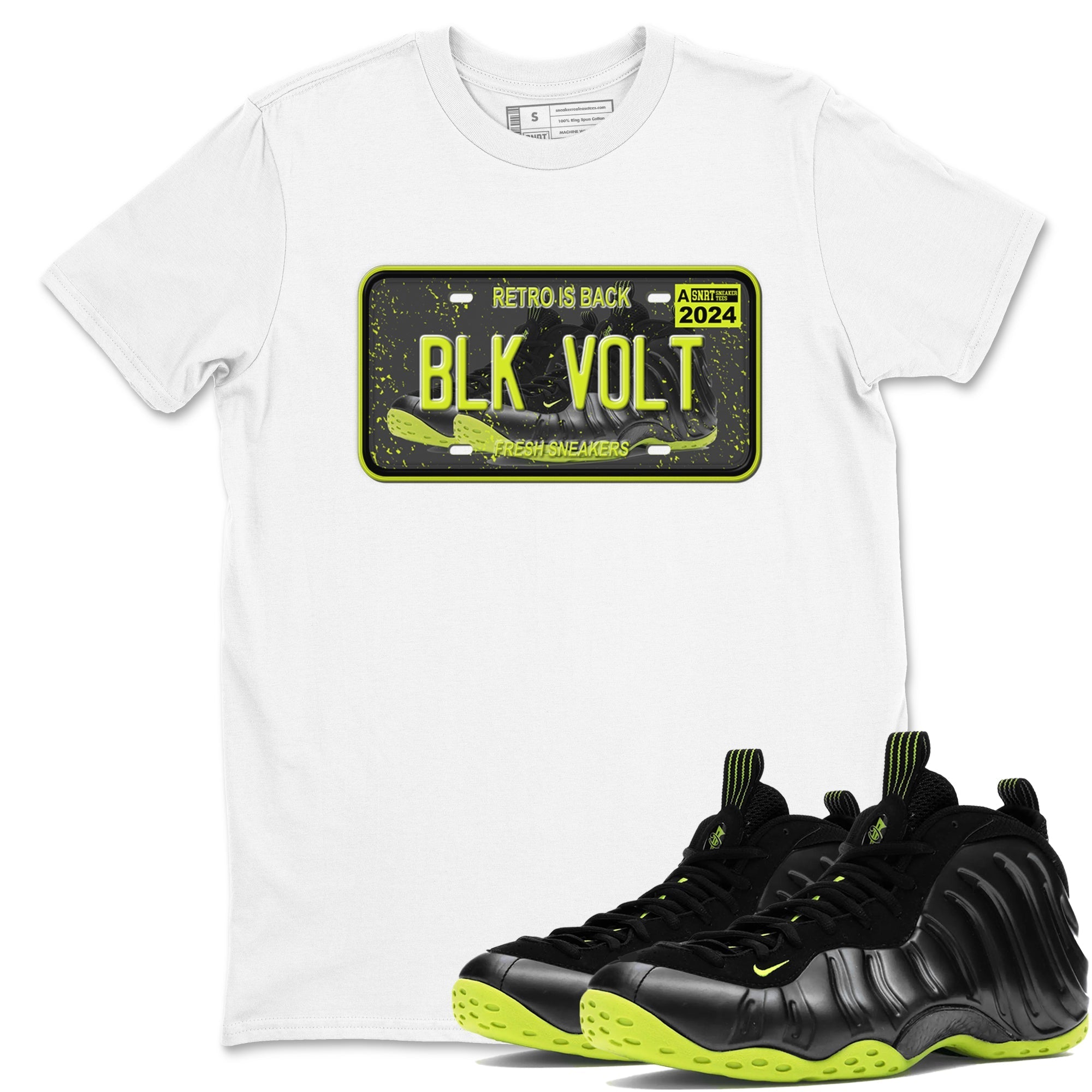 snkmatch Plate snkmatch Tees - Air Foamposite One Black Volt
