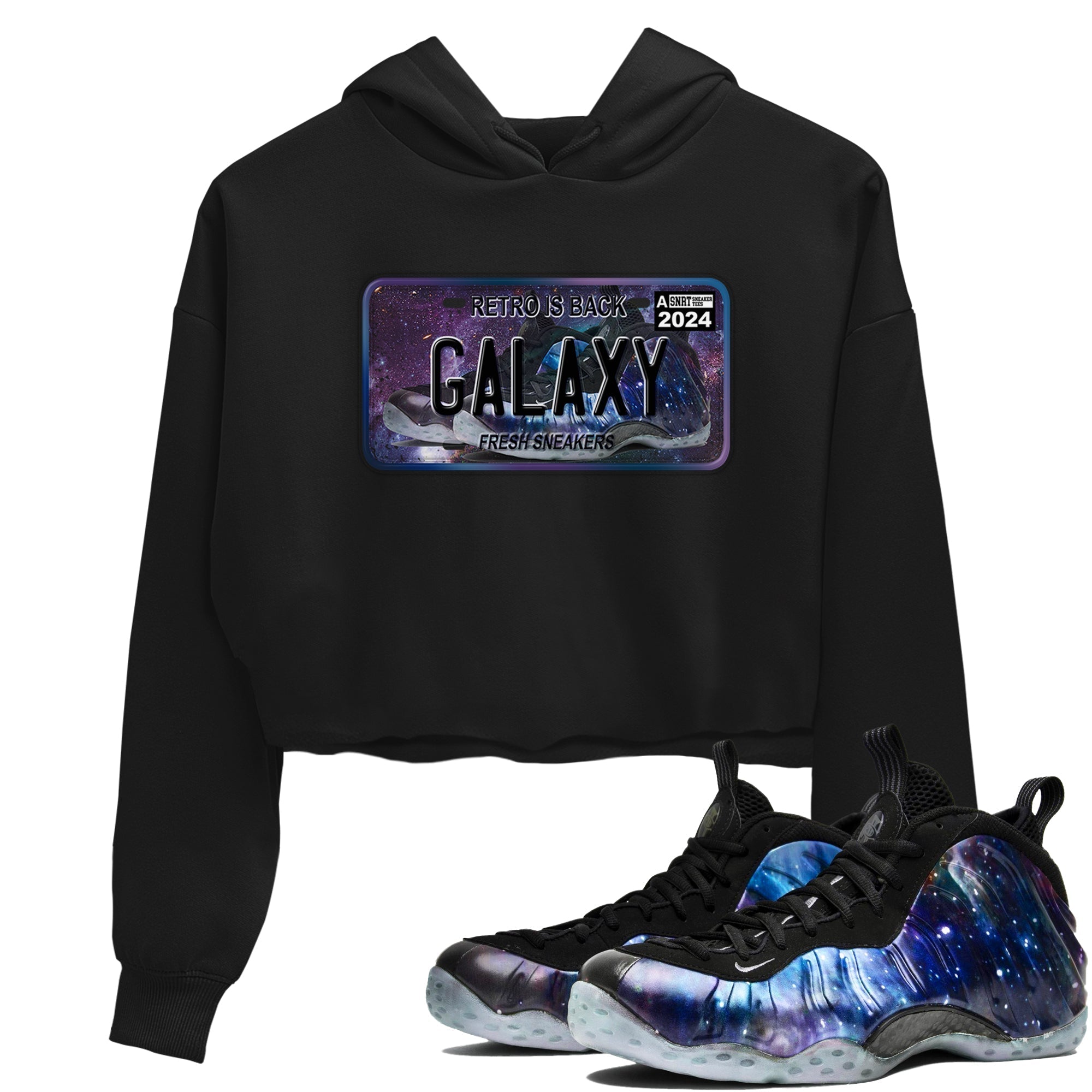snkmatch Plate snkmatch Women's Top - Air Foamposite One Galaxy