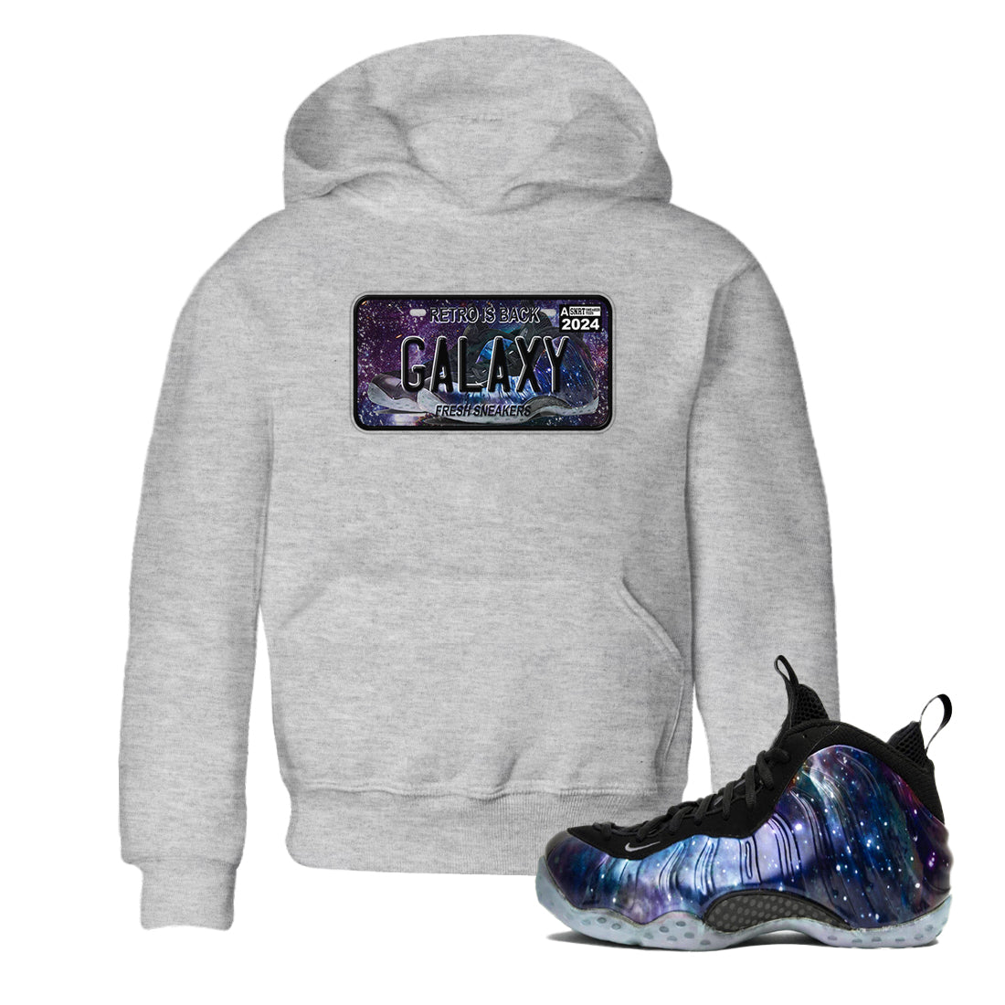 snkmatch Plate snkmatch Tees Kids - Air Foamposite One Galaxy