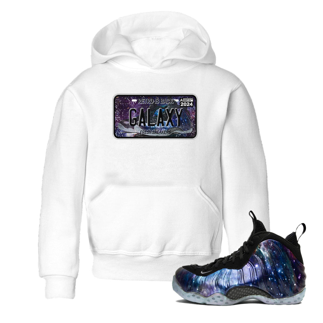 snkmatch Plate snkmatch Tees Kids - Air Foamposite One Galaxy