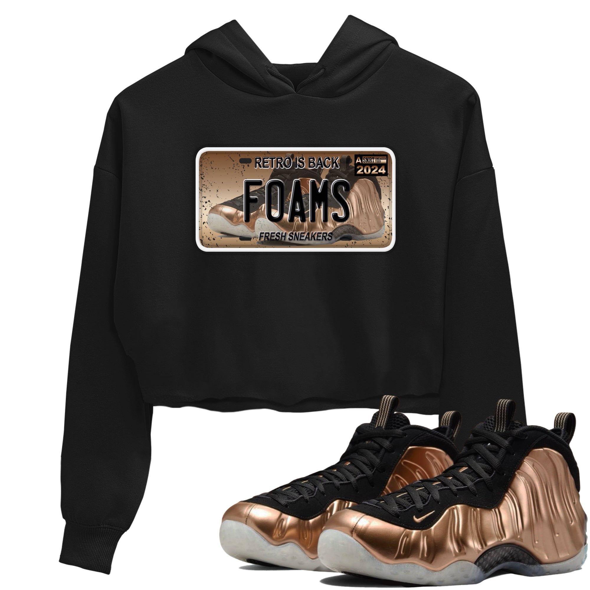 snkmatch Plate snkmatch Women's Top - Air Foamposite One Metallic Copper