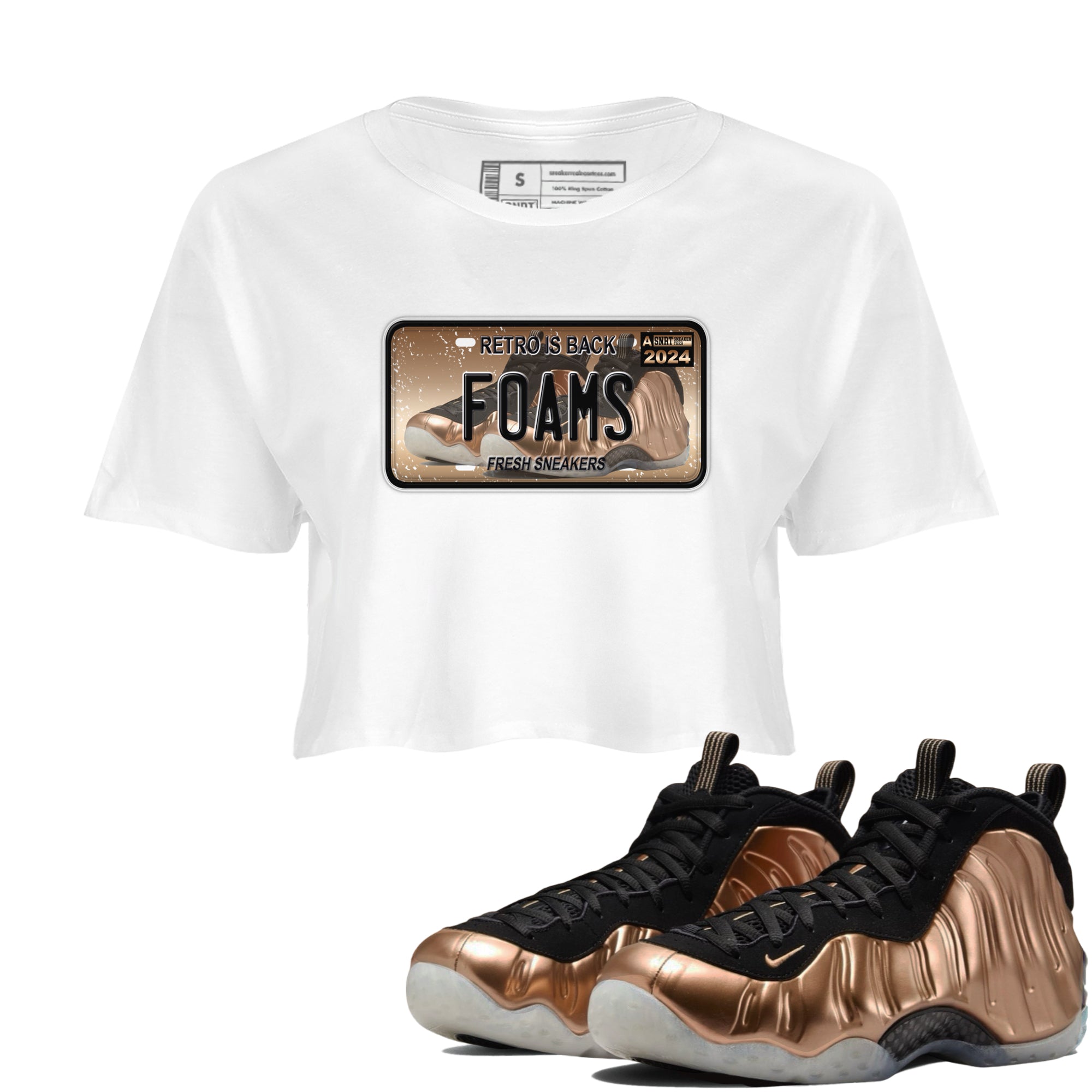snkmatch Plate snkmatch Women's Top - Air Foamposite One Metallic Copper