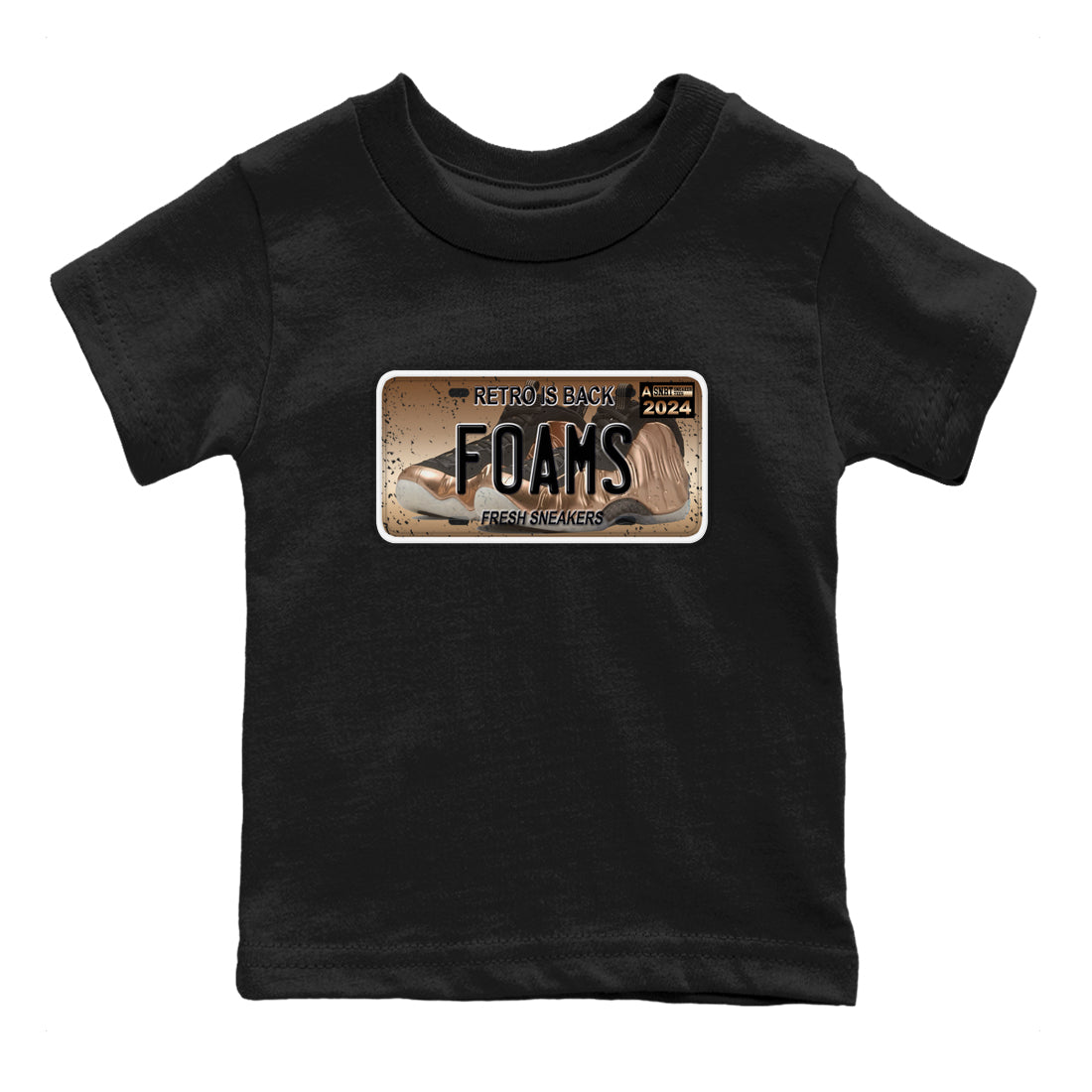 snkmatch Plate snkmatch Tees Kids - Air Foamposite One Metallic Copper