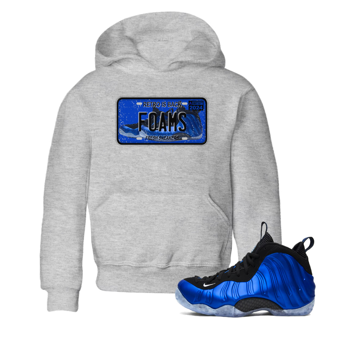 snkmatch Plate snkmatch Tees Kids - Air Foamposite One Royal