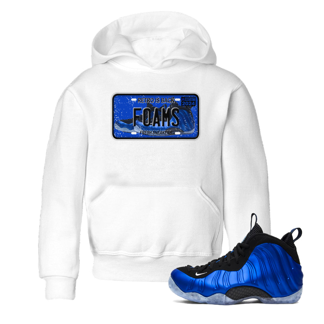 snkmatch Plate snkmatch Tees Kids - Air Foamposite One Royal