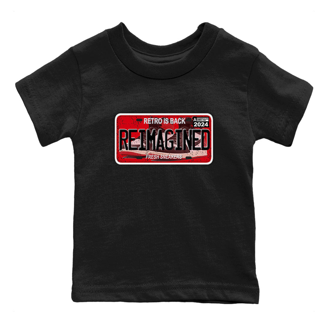 snkmatch Plate snkmatch Tees Kids - Air Jordan 1 Black Toe Reimagined