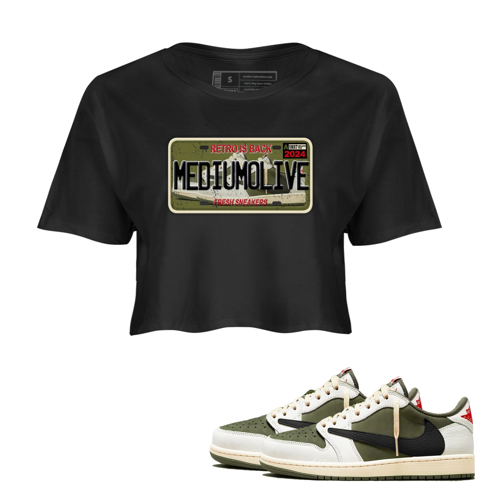 snkmatch Plate snkmatch Women's Top - Air Jordan 1 Travis Scott Medium Olive