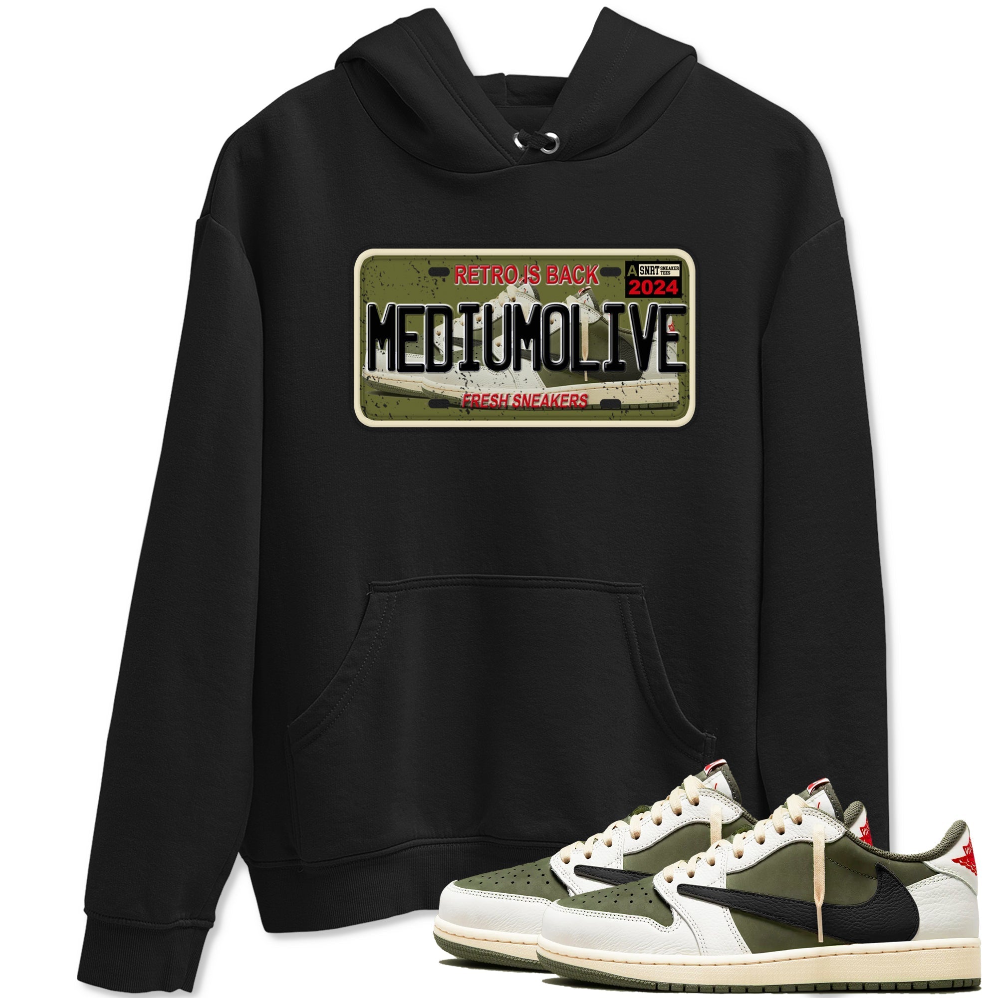 snkmatch Plate snkmatch Tees - Air Jordan 1 Travis Scott Medium Olive