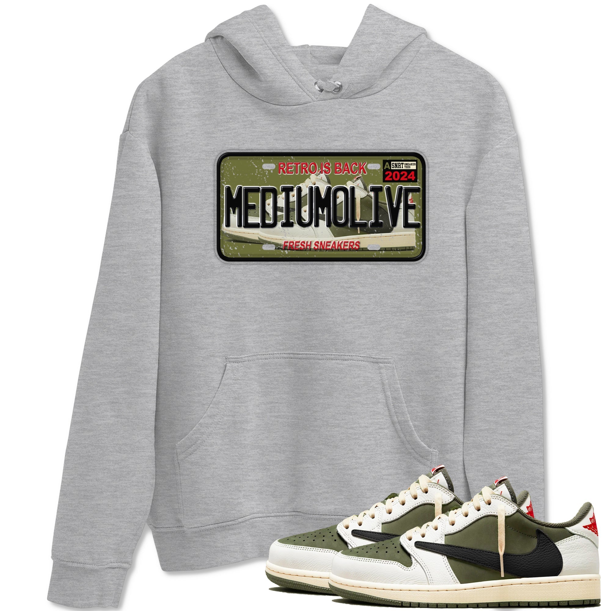 snkmatch Plate snkmatch Tees - Air Jordan 1 Travis Scott Medium Olive
