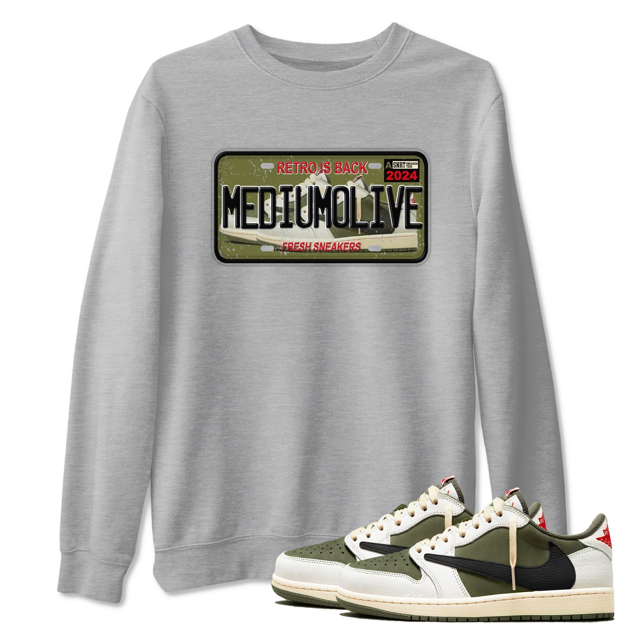 snkmatch Plate snkmatch Tees - Air Jordan 1 Travis Scott Medium Olive