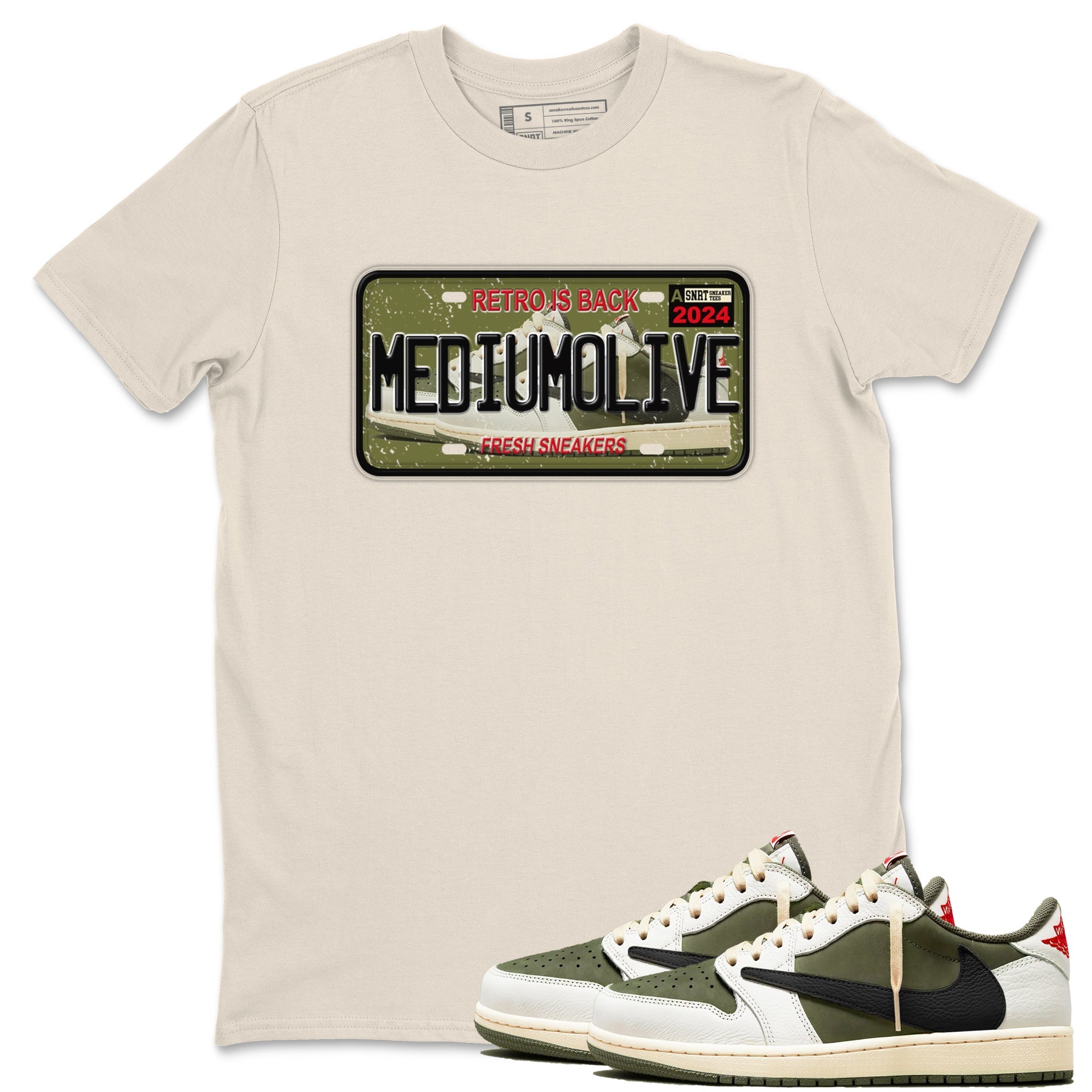 snkmatch Plate snkmatch Tees - Air Jordan 1 Travis Scott Medium Olive