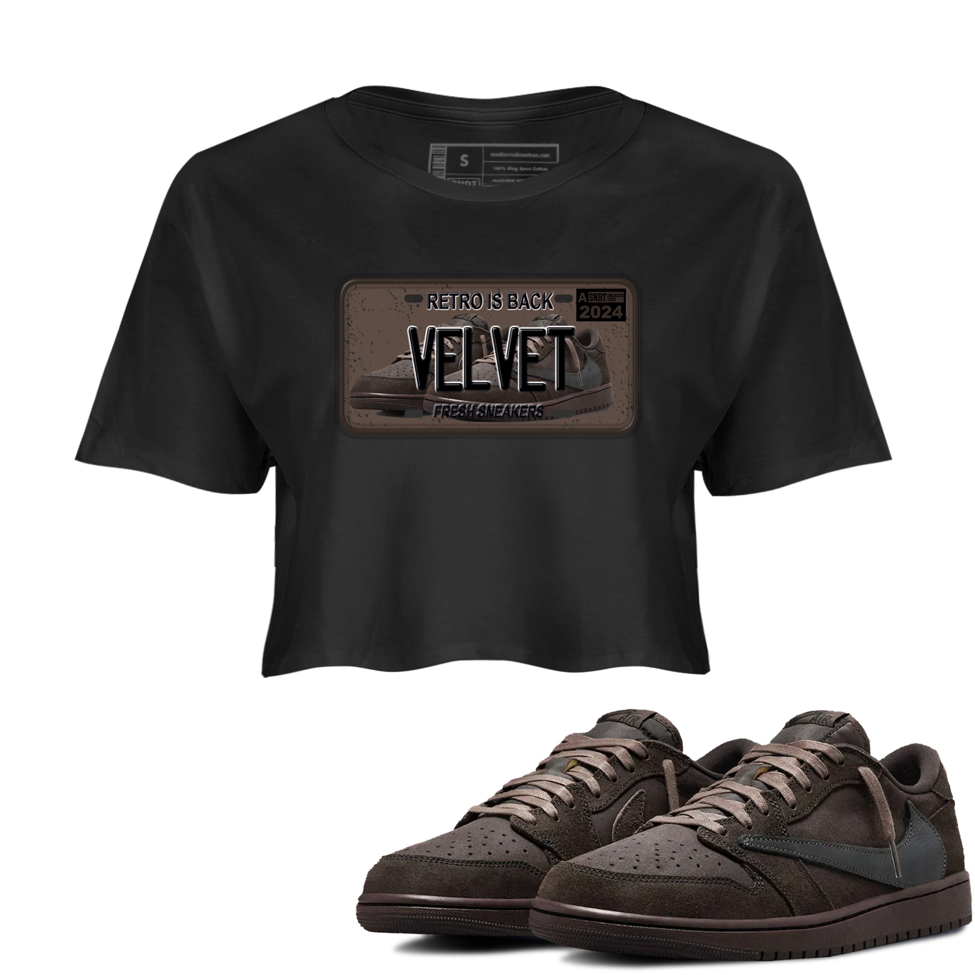 snkmatch Plate snkmatch Women's Top - Air Jordan 1 Travis Scott Velvet Brown