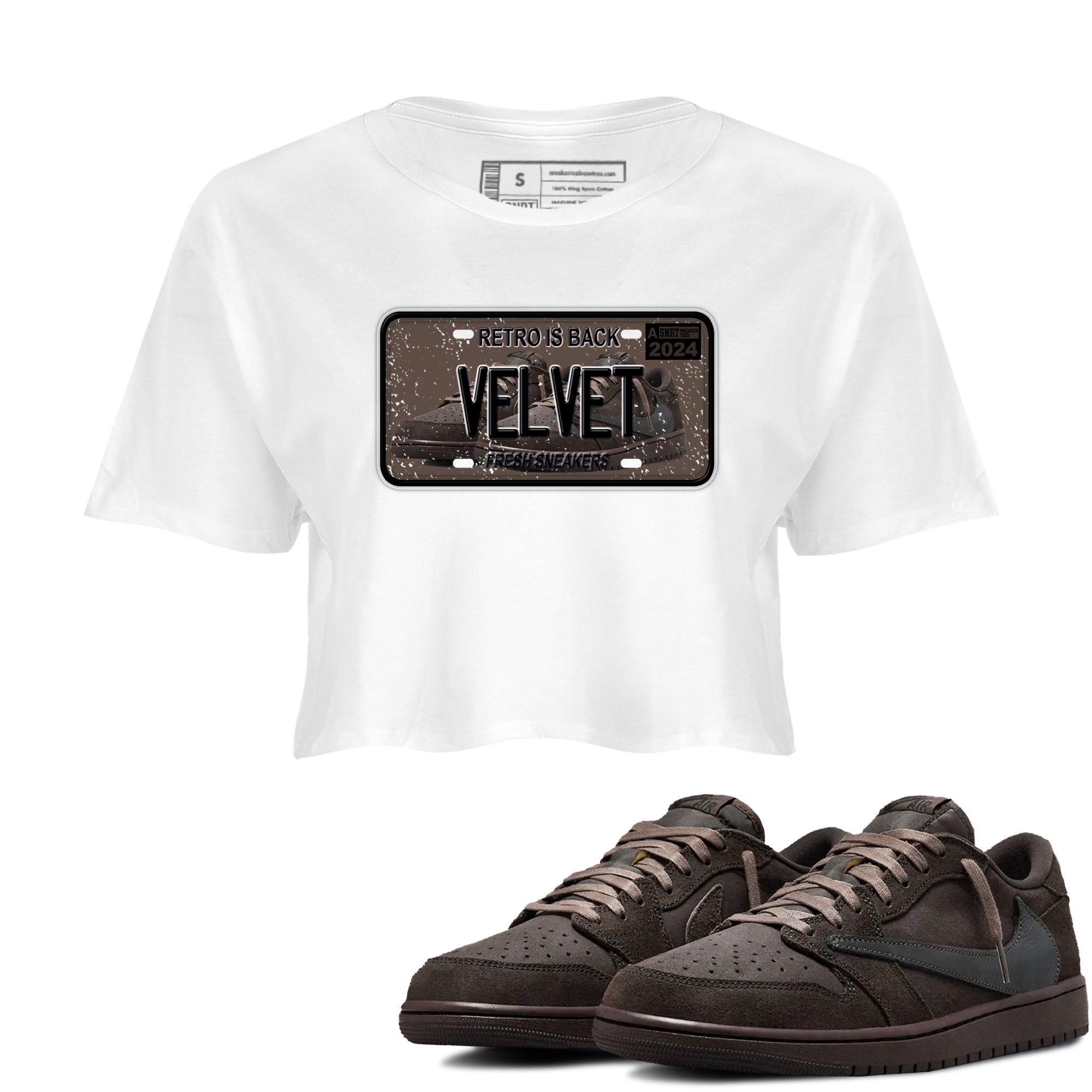 snkmatch Plate snkmatch Women's Top - Air Jordan 1 Travis Scott Velvet Brown