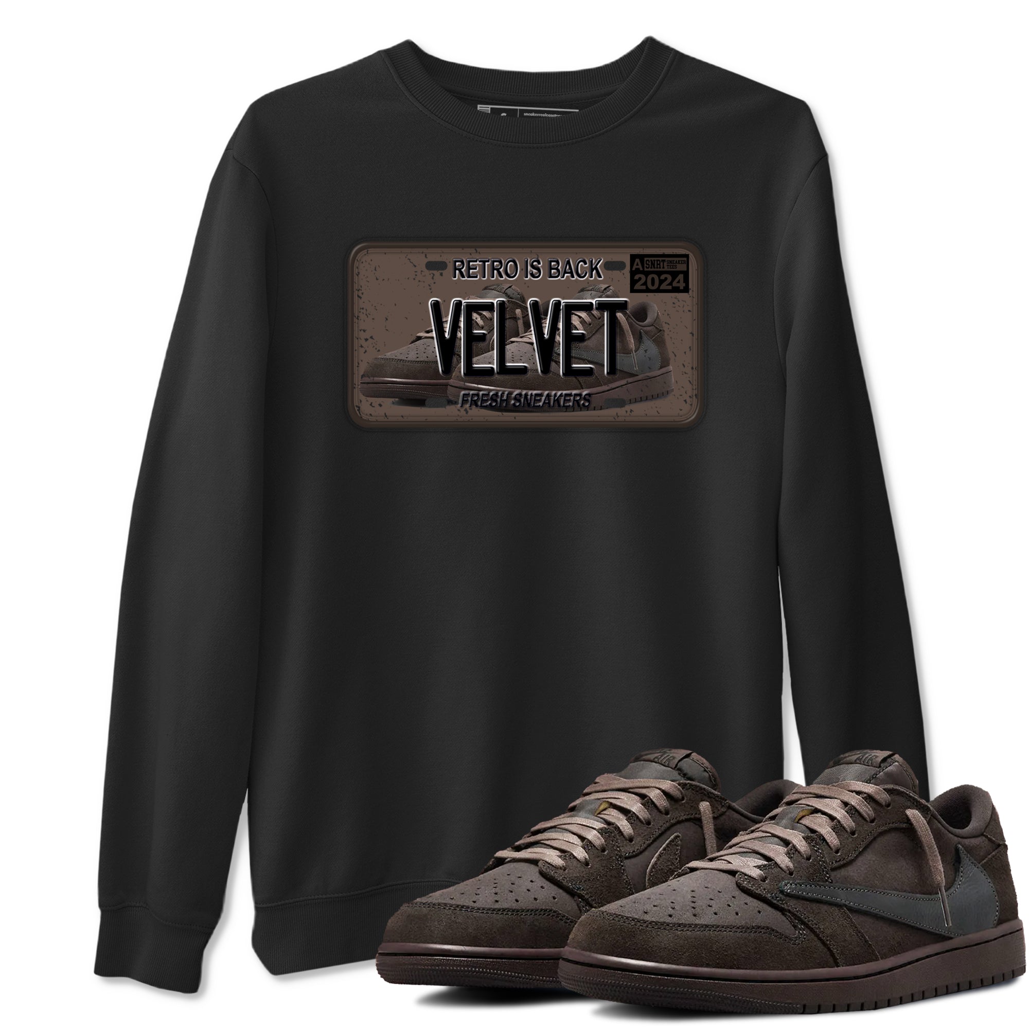 snkmatch Plate snkmatch Tees - Air Jordan 1 Travis Scott Velvet Brown