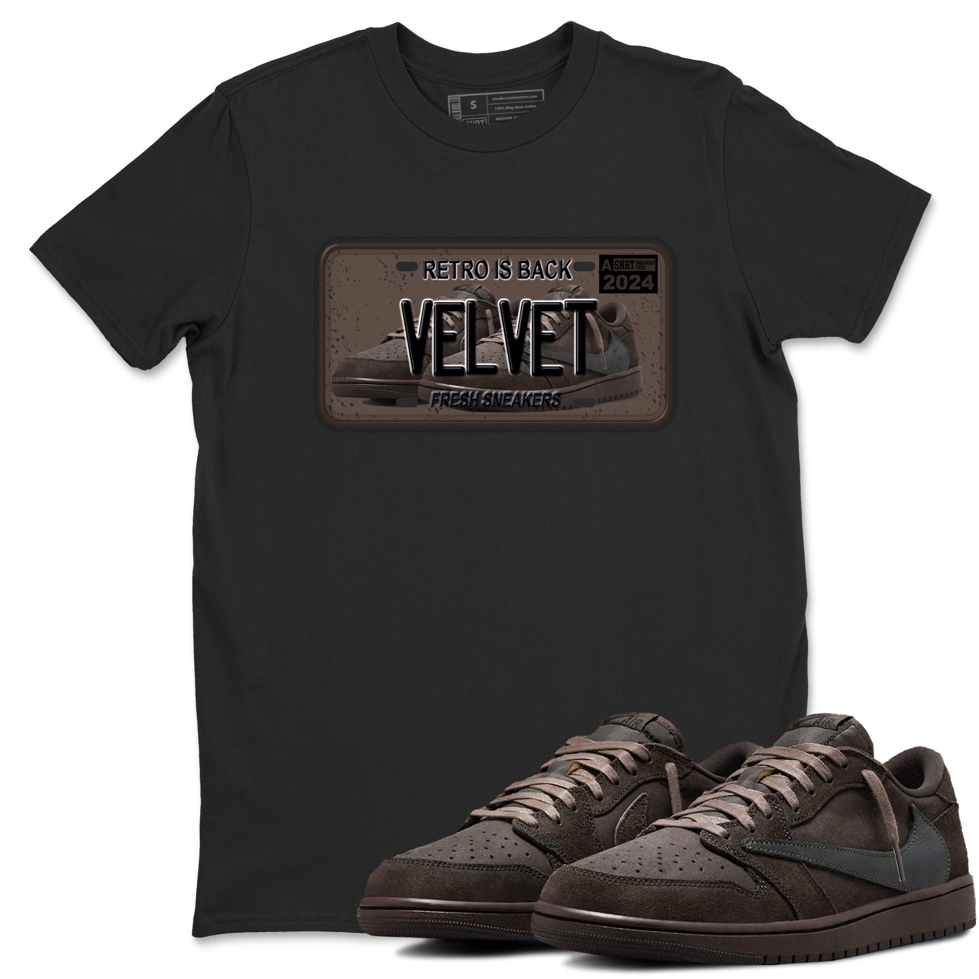 snkmatch Plate snkmatch Tees - Air Jordan 1 Travis Scott Velvet Brown