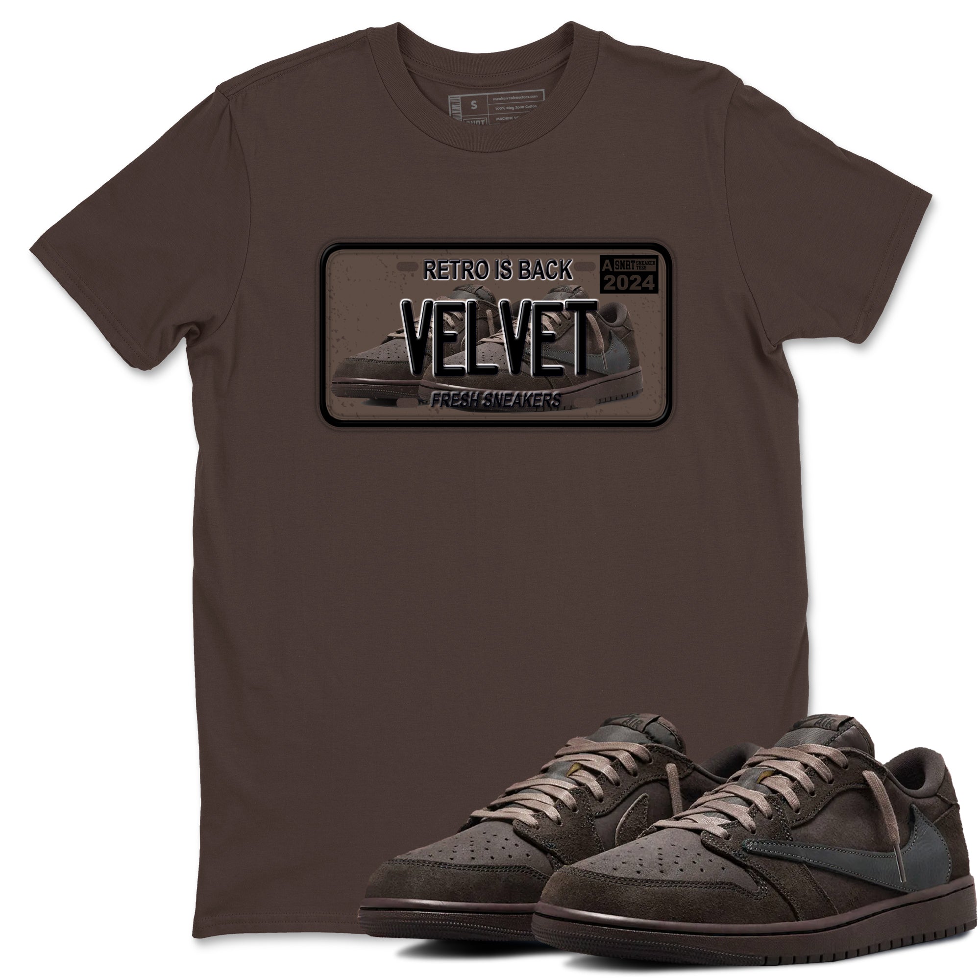 snkmatch Plate snkmatch Tees - Air Jordan 1 Travis Scott Velvet Brown