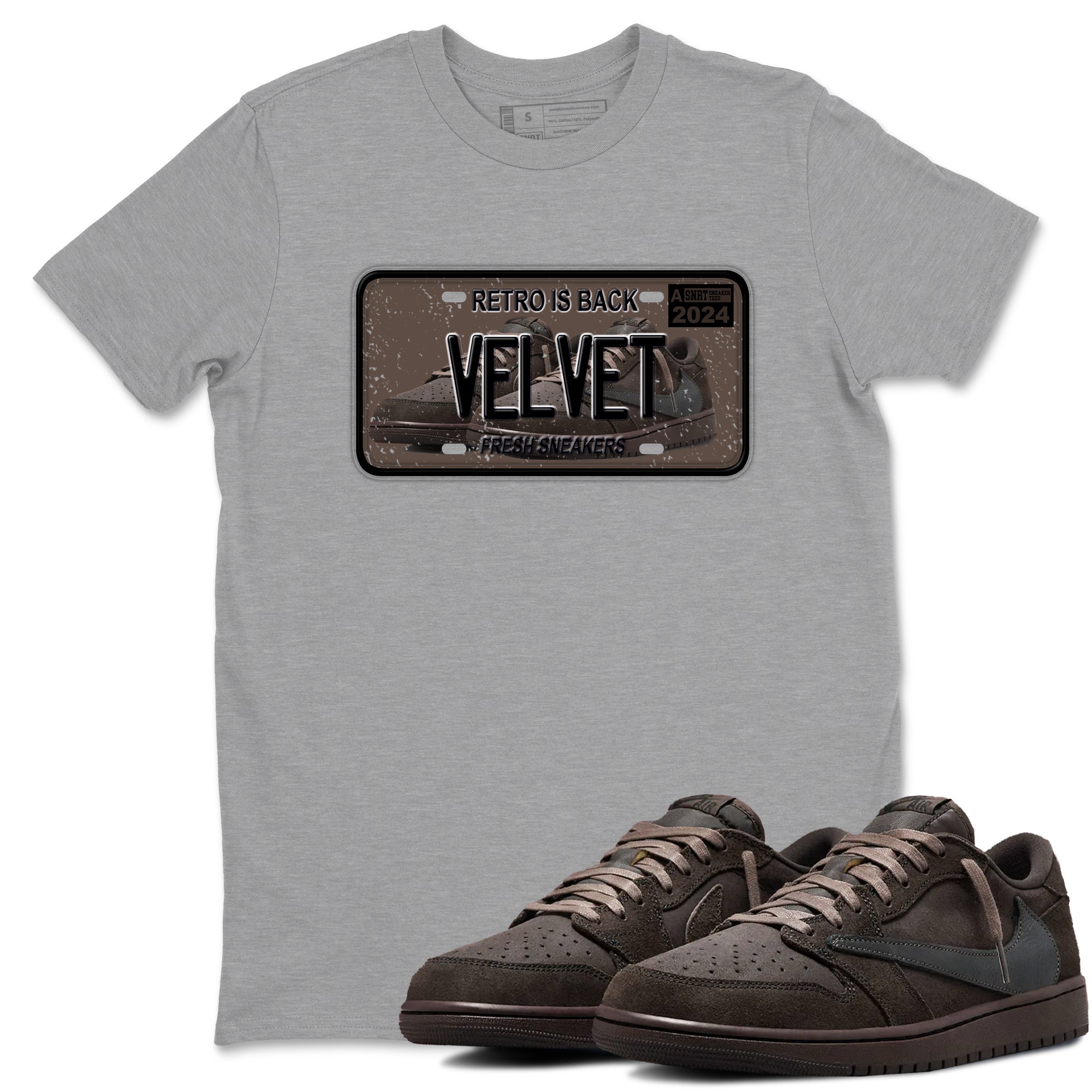 snkmatch Plate snkmatch Tees - Air Jordan 1 Travis Scott Velvet Brown