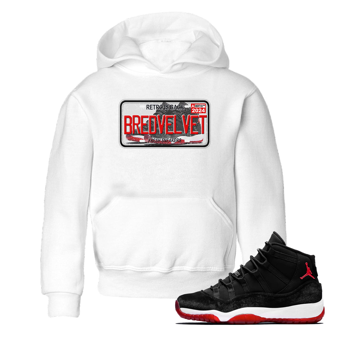 snkmatch Plate snkmatch Tees Kids - Air Jordan 11 Bred Velvet
