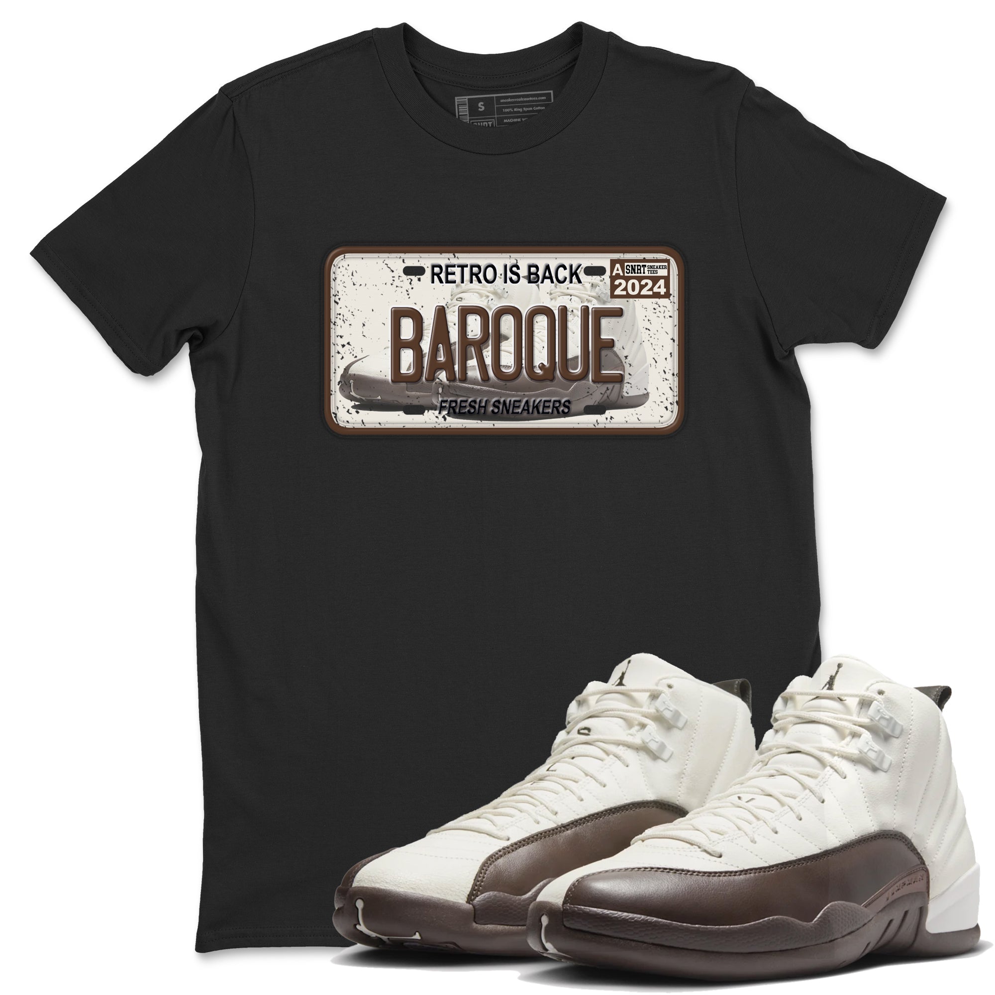 snkmatch Plate snkmatch Tees - Air Jordan 12 Baroque Brown