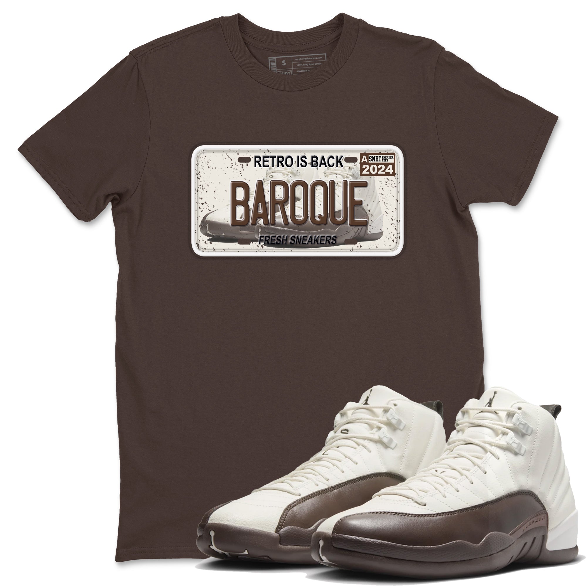 snkmatch Plate snkmatch Tees - Air Jordan 12 Baroque Brown