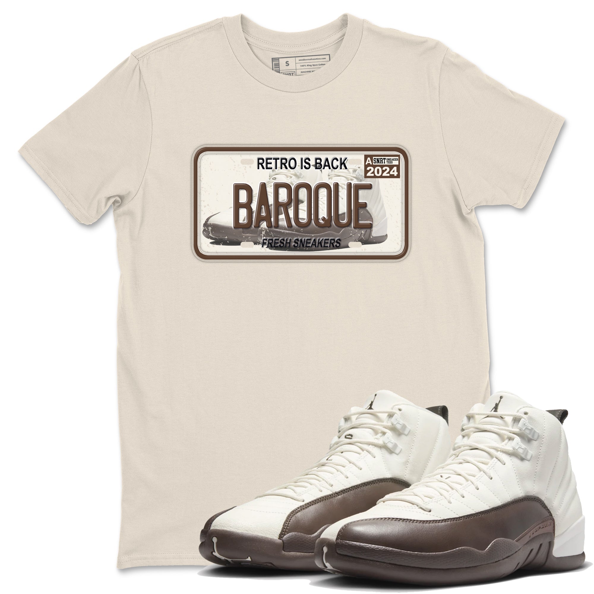 snkmatch Plate snkmatch Tees - Air Jordan 12 Baroque Brown