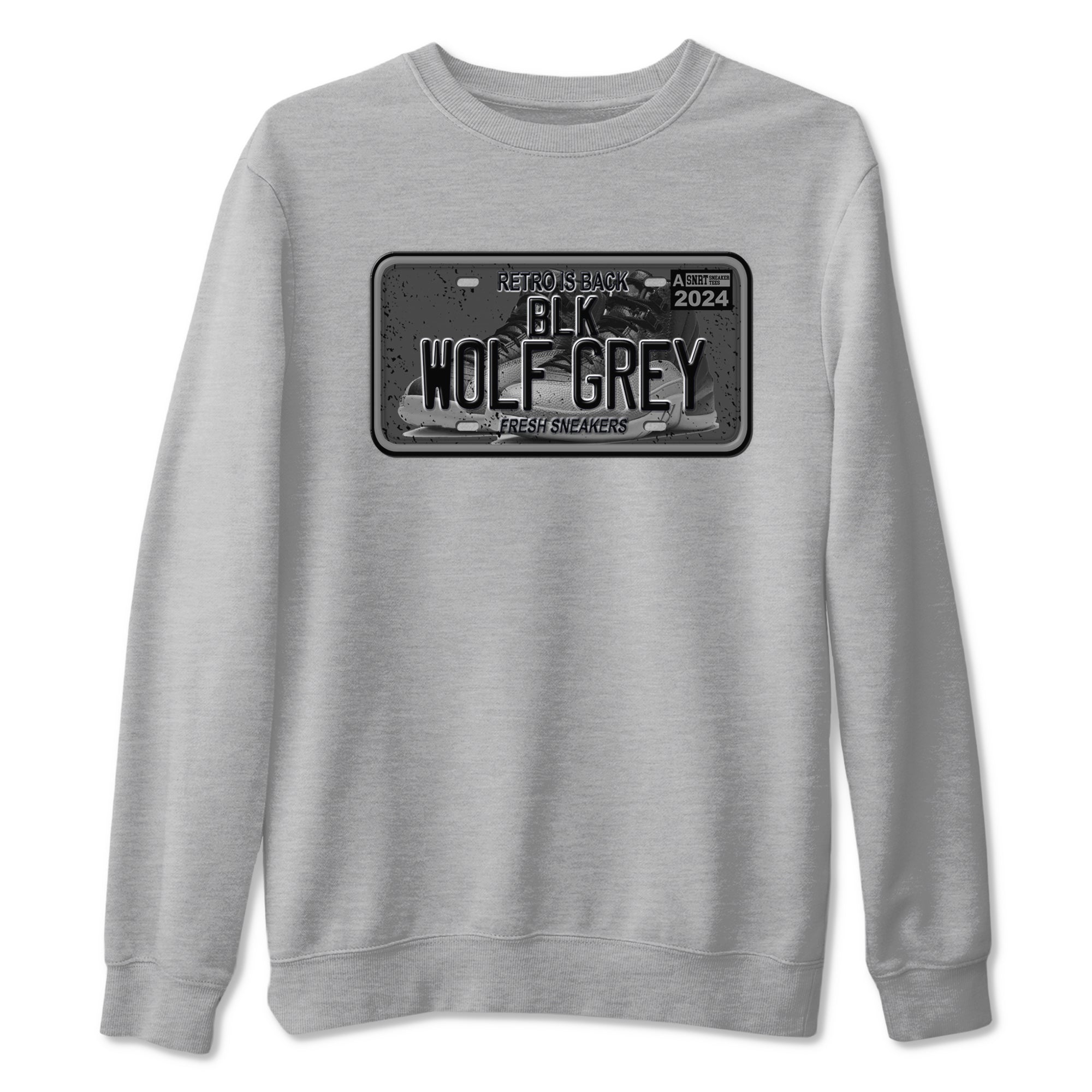 snkmatch Plate snkmatch Tees - Air Jordan 12 Black Wolf Grey