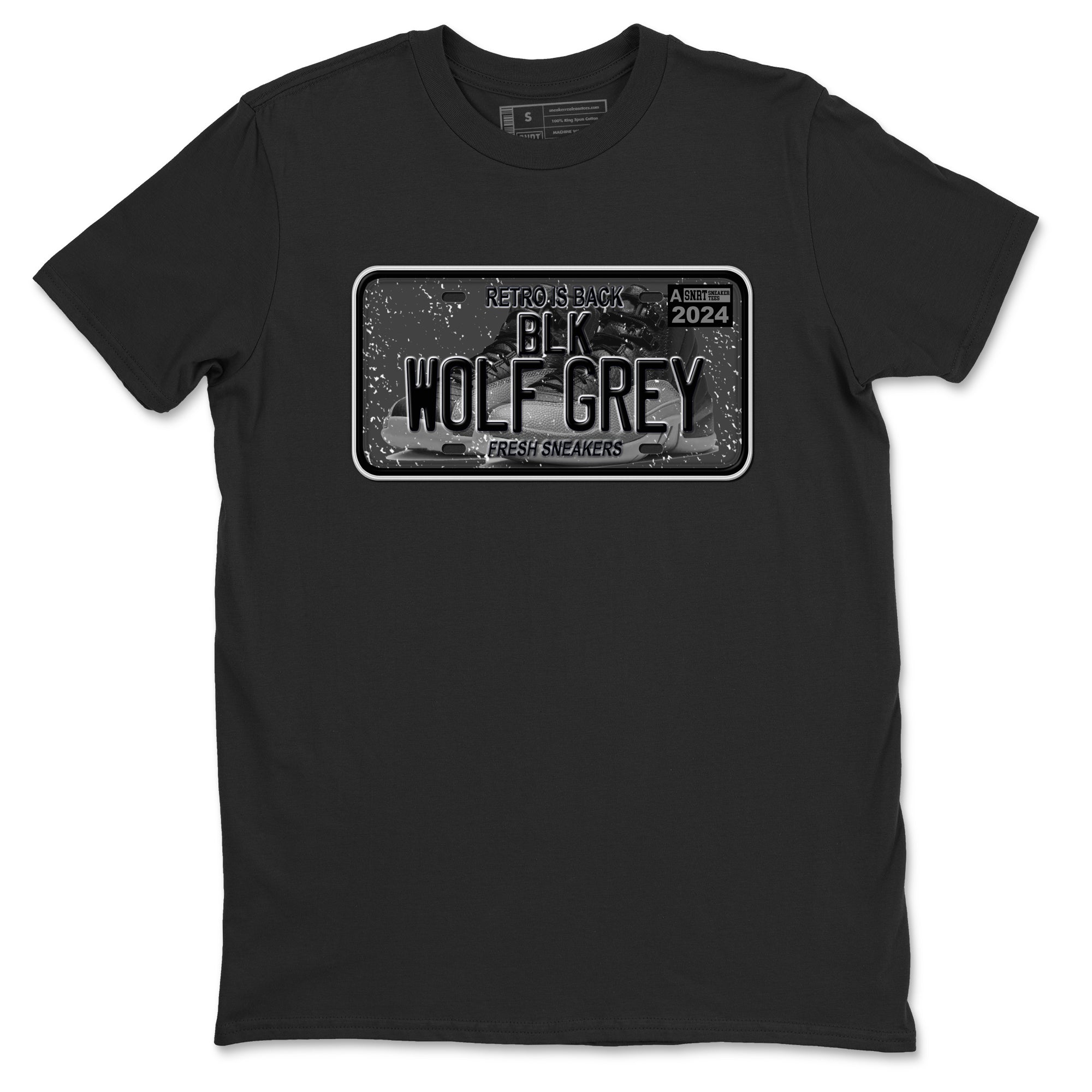 snkmatch Plate snkmatch Tees - Air Jordan 12 Black Wolf Grey