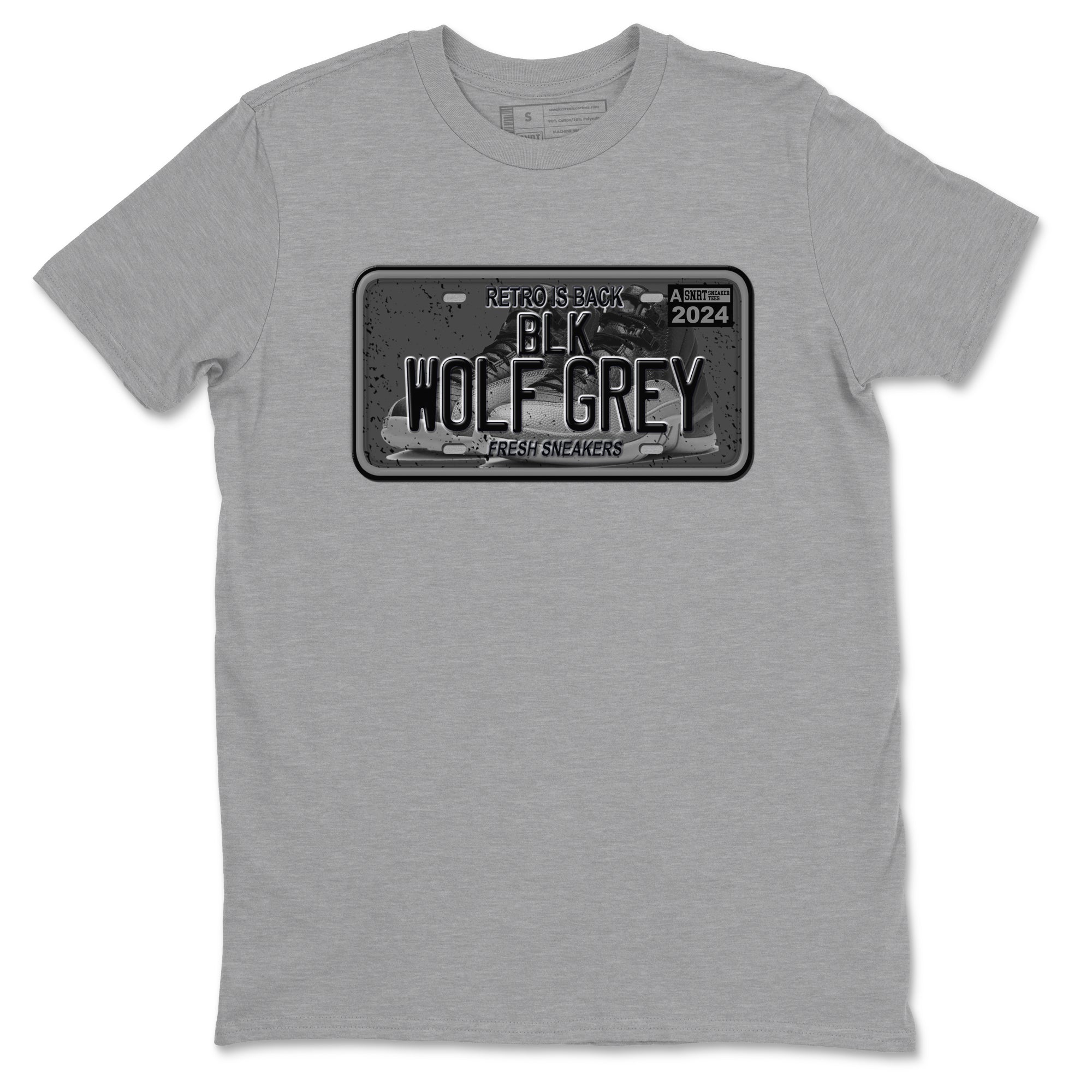 snkmatch Plate snkmatch Tees - Air Jordan 12 Black Wolf Grey