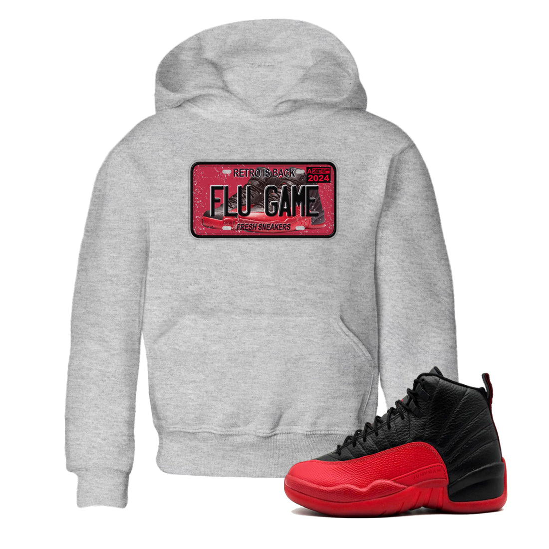 snkmatch Plate snkmatch Tees Kids - Air Jordan 12 Flu Game