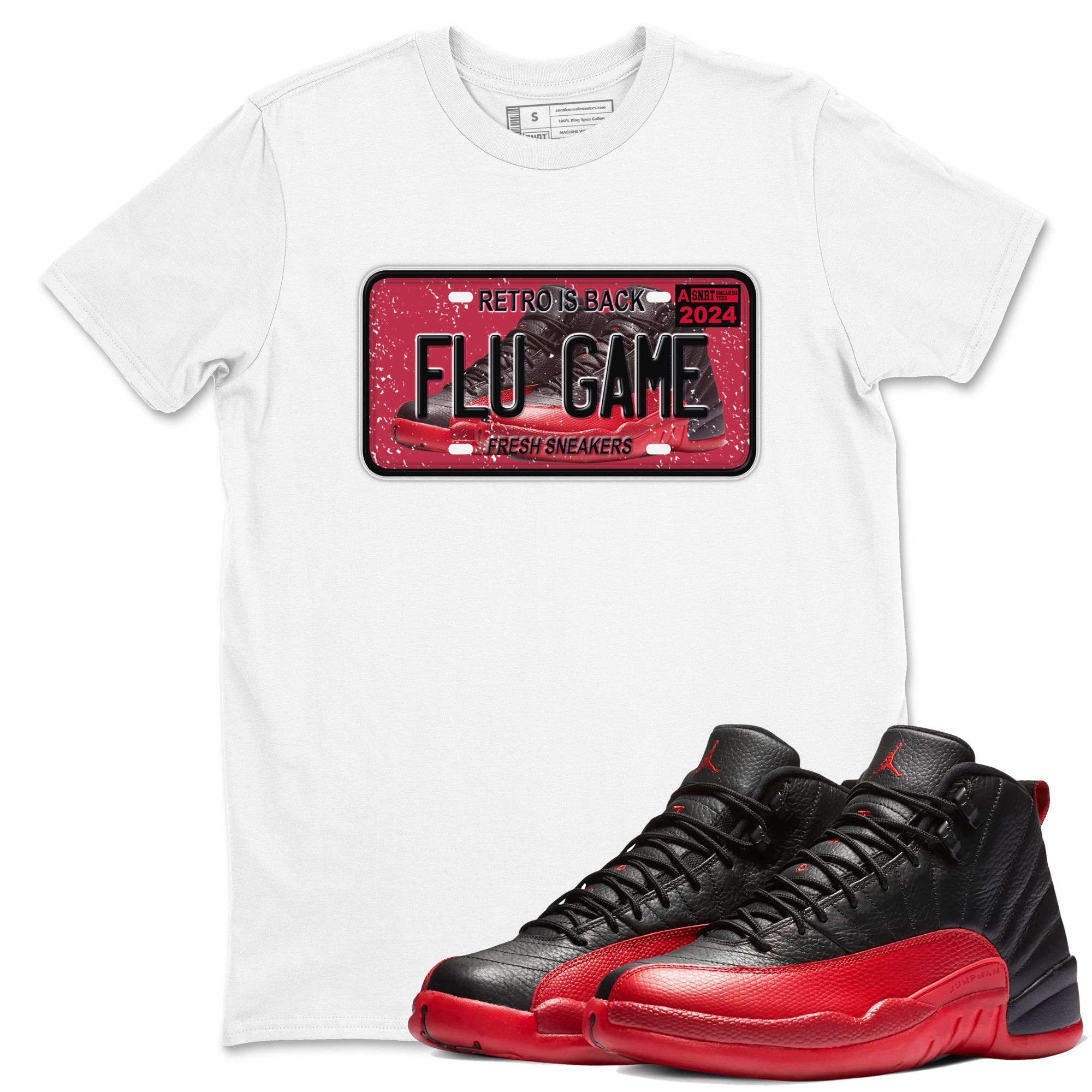 snkmatch Plate snkmatch Tees - Air Jordan 12 Flu Game