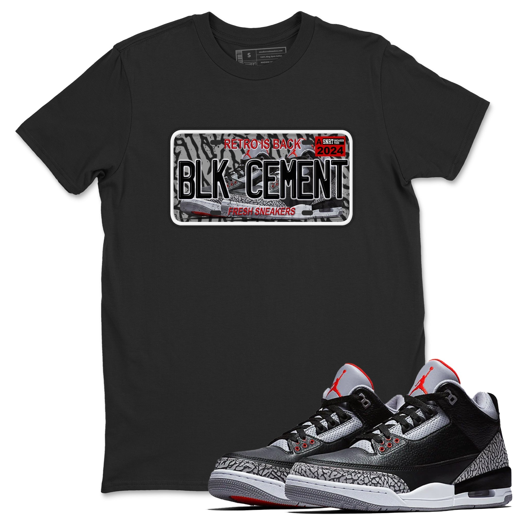 snkmatch Plate snkmatch Tees - Air Jordan 3 Black Cement