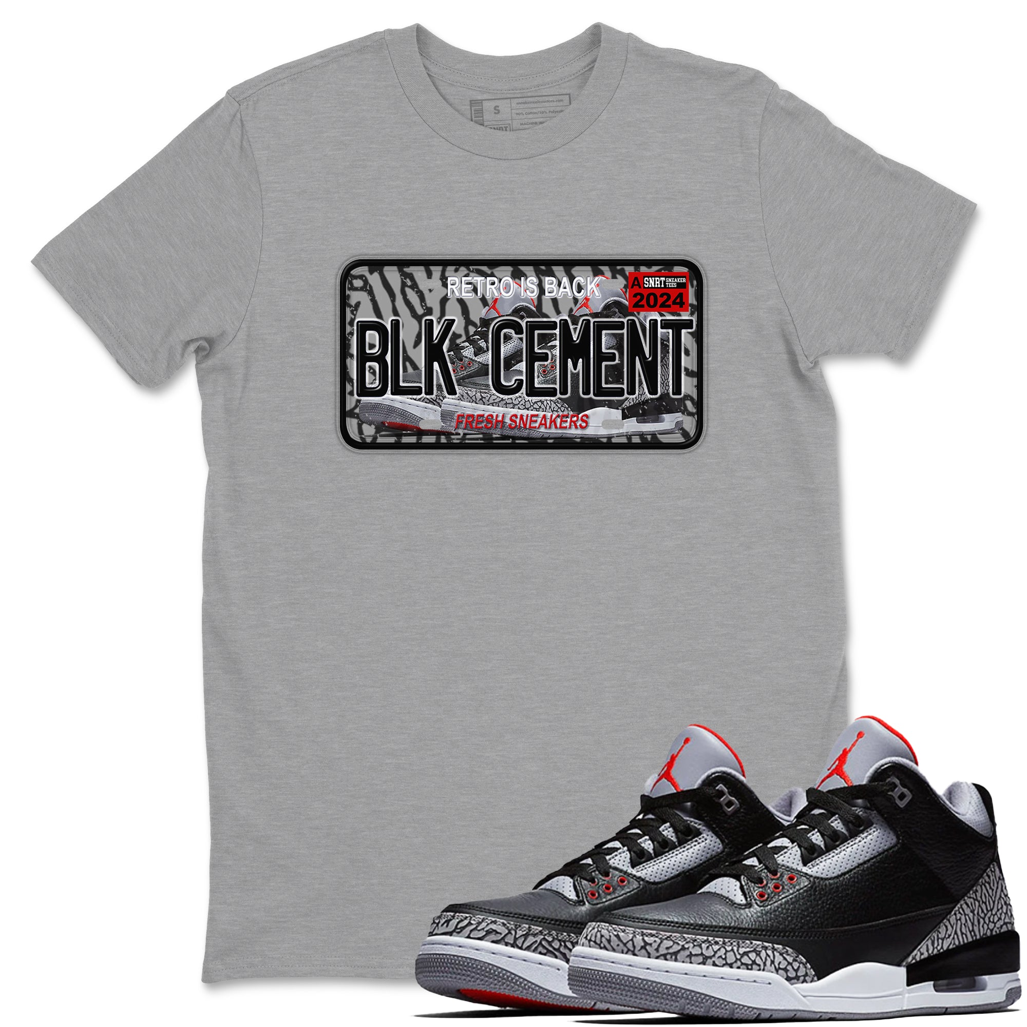 snkmatch Plate snkmatch Tees - Air Jordan 3 Black Cement