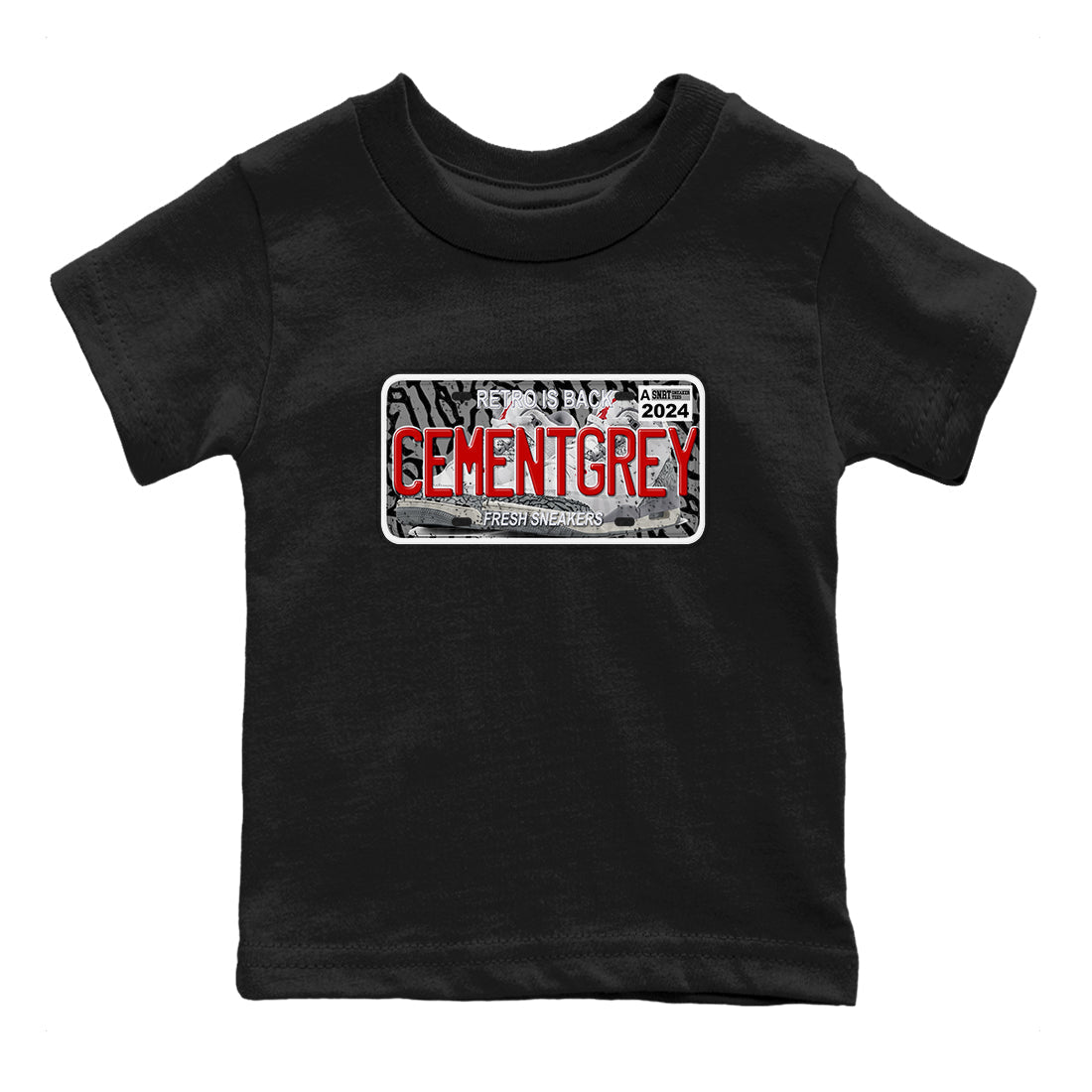 snkmatch Plate snkmatch Tees Kids - Air Jordan 3 Cement Grey