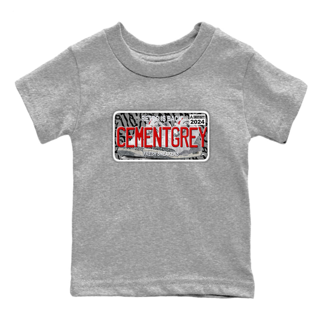 snkmatch Plate snkmatch Tees Kids - Air Jordan 3 Cement Grey
