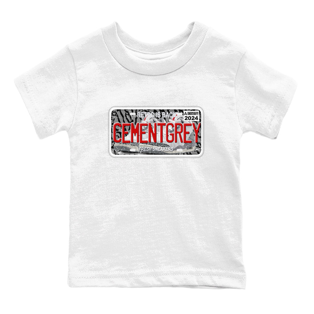 snkmatch Plate snkmatch Tees Kids - Air Jordan 3 Cement Grey
