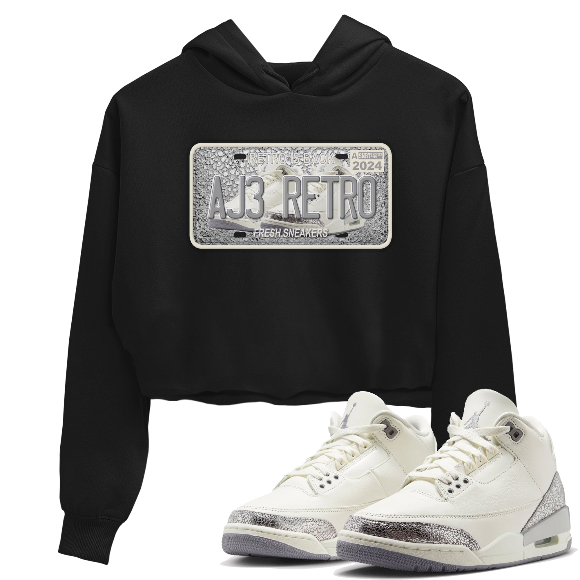 snkmatch Plate snkmatch Women's Top - Air Jordan 3 Sail and Cement Grey