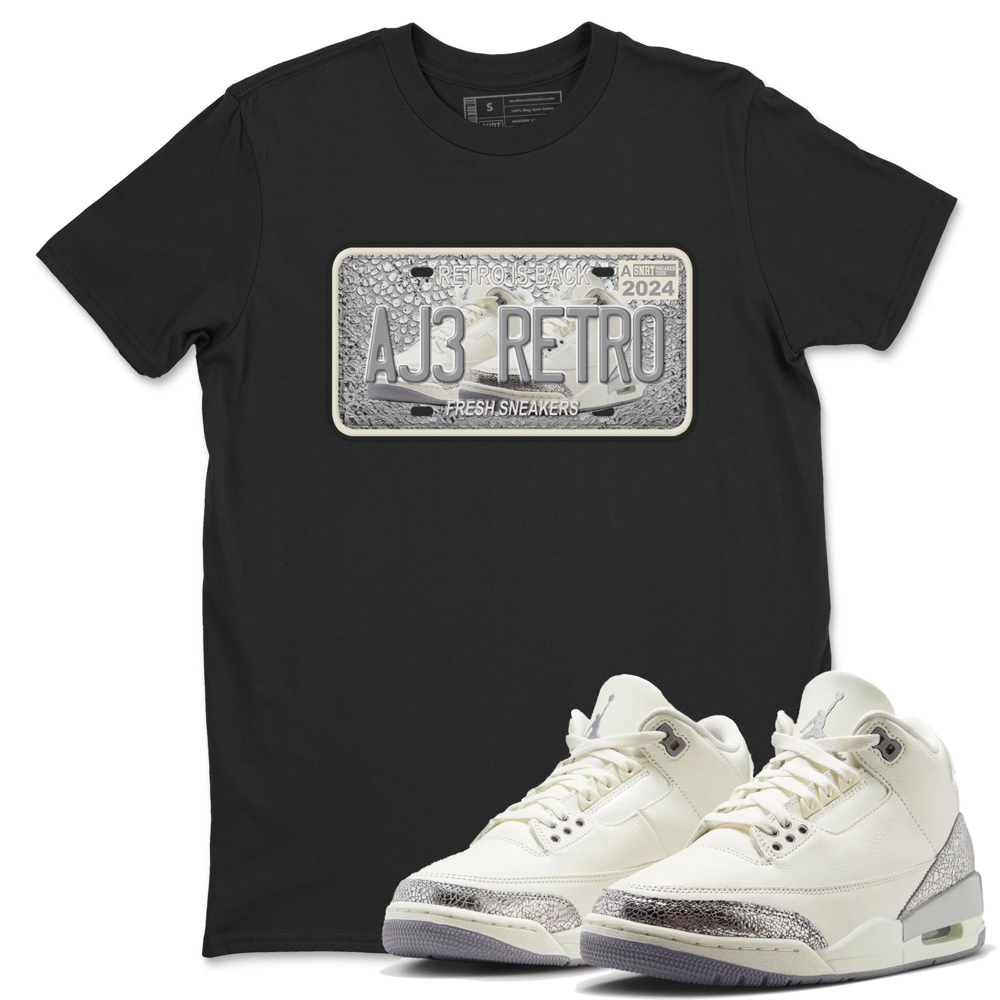 snkmatch Plate snkmatch Tees - Air Jordan 3 Sail and Cement Grey