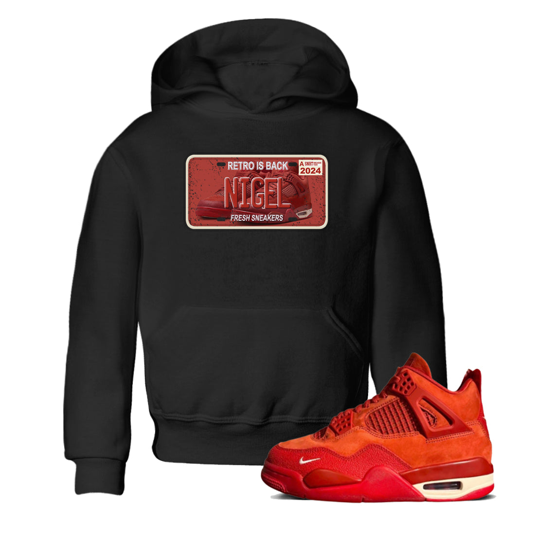snkmatch Plate snkmatch Tees Kids - Air Jordan 4 Brick By Brick
