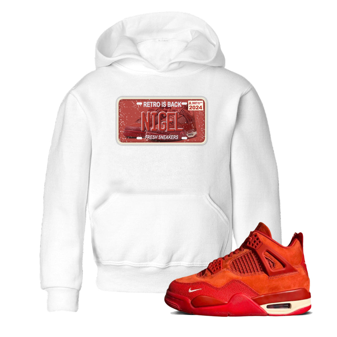 snkmatch Plate snkmatch Tees Kids - Air Jordan 4 Brick By Brick