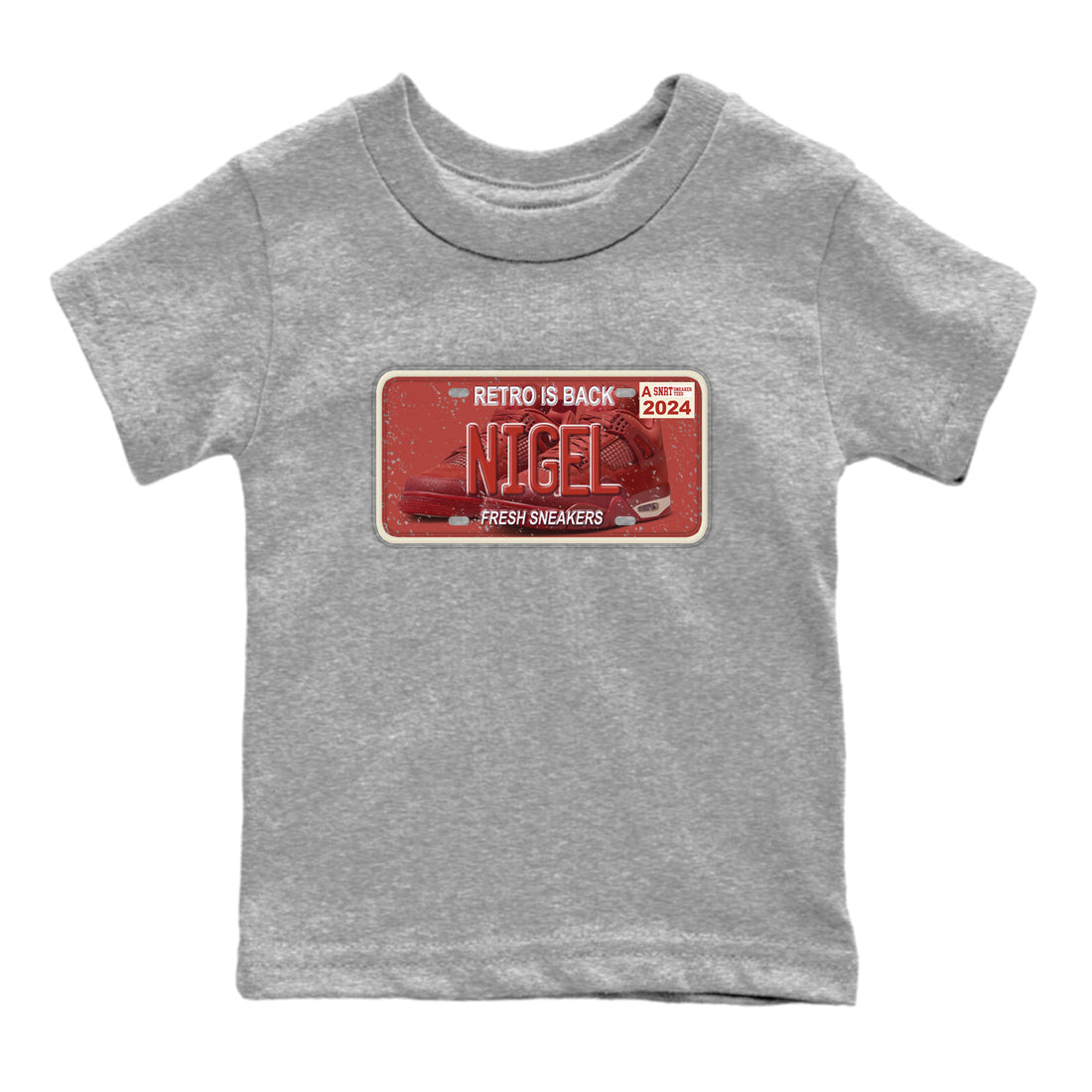 snkmatch Plate snkmatch Tees Kids - Air Jordan 4 Brick By Brick
