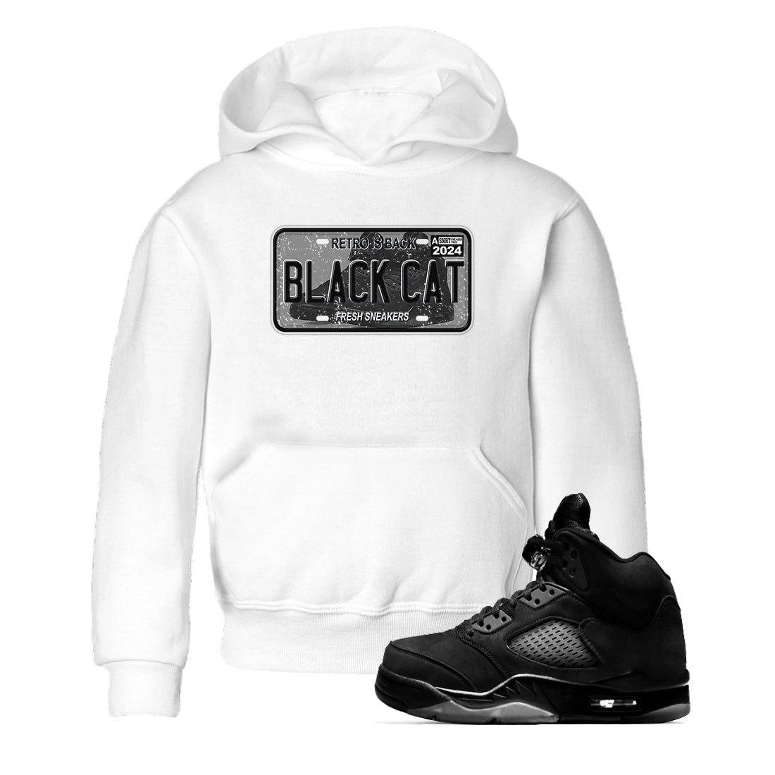 snkmatch Plate snkmatch Tees Kids - Air Jordan 5 Black Cat
