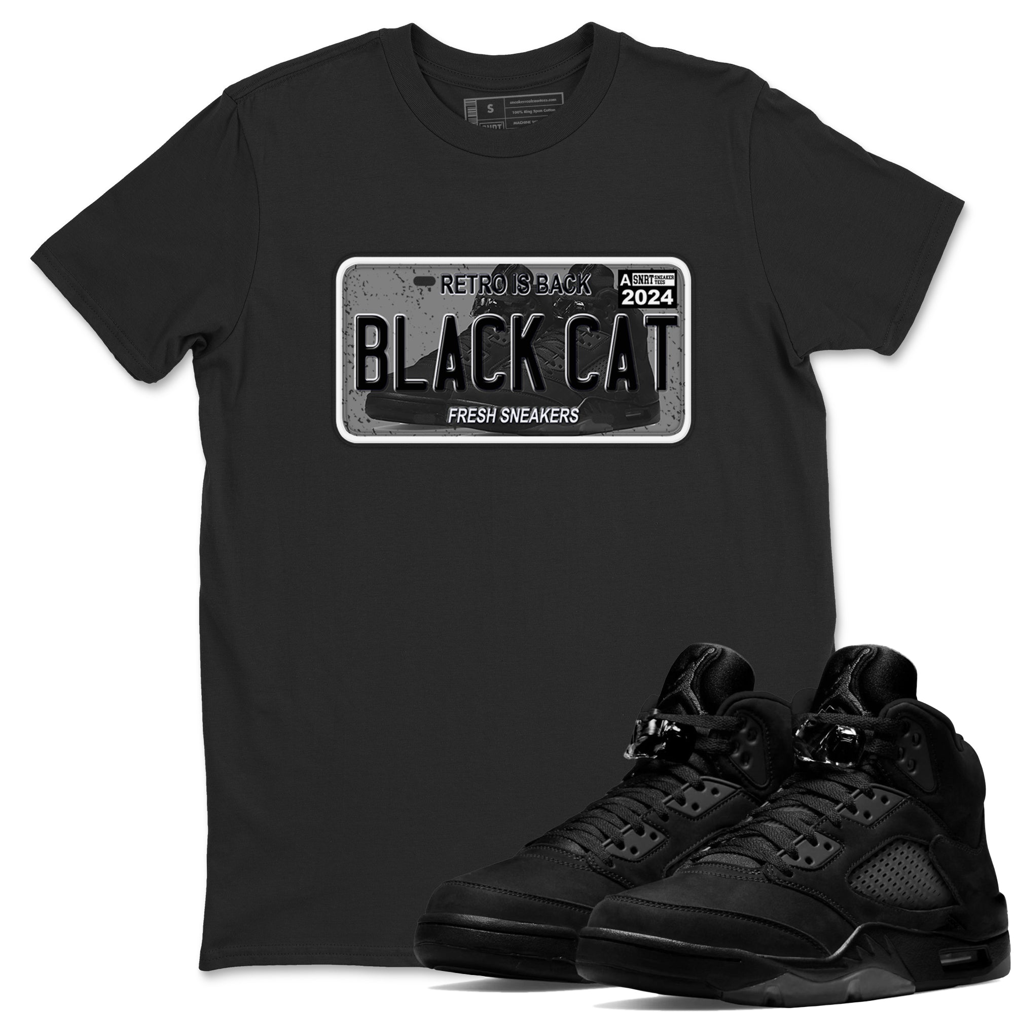 snkmatch Plate snkmatch Tees - Air Jordan 5 Black Cat