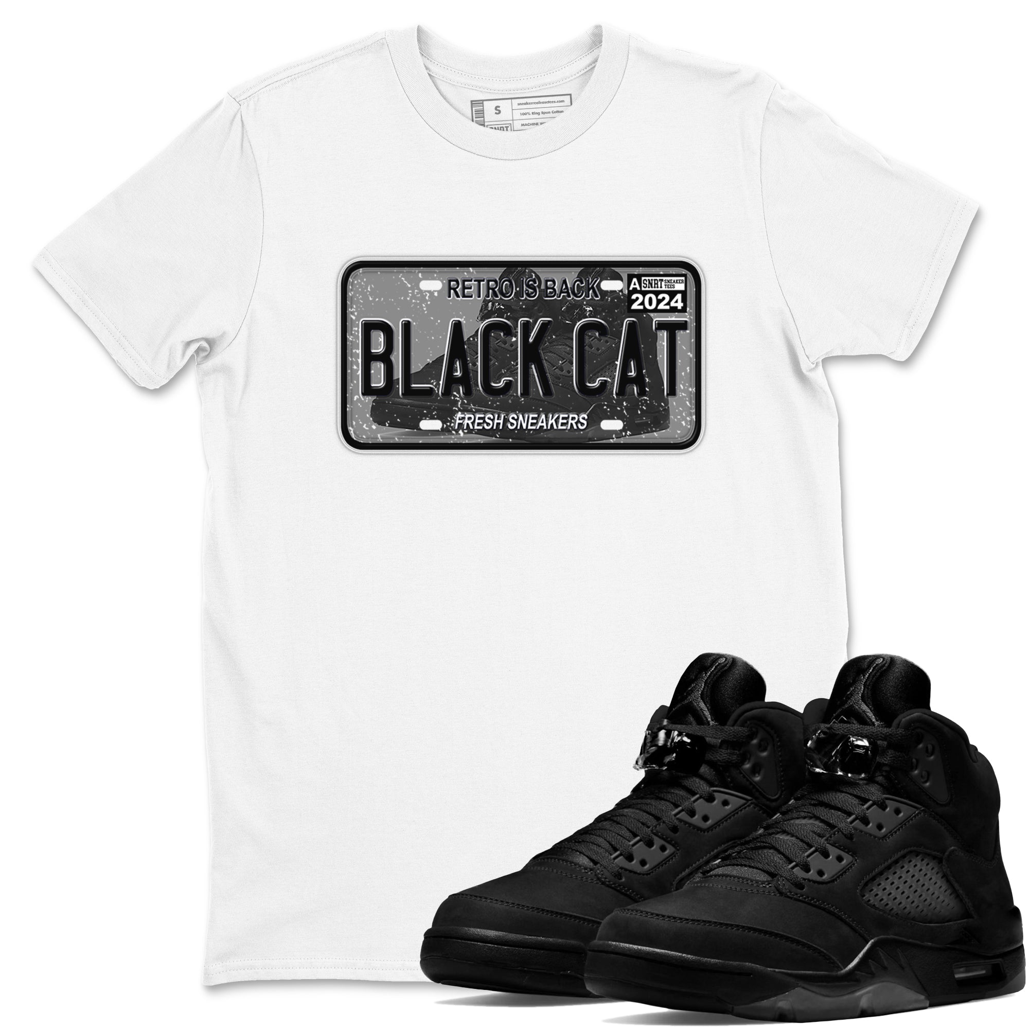 snkmatch Plate snkmatch Tees - Air Jordan 5 Black Cat