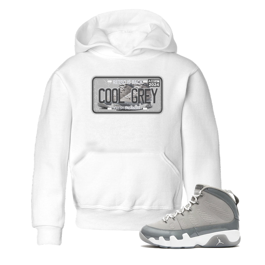 snkmatch Plate snkmatch Tees Kids - Air Jordan 9 Cool Grey