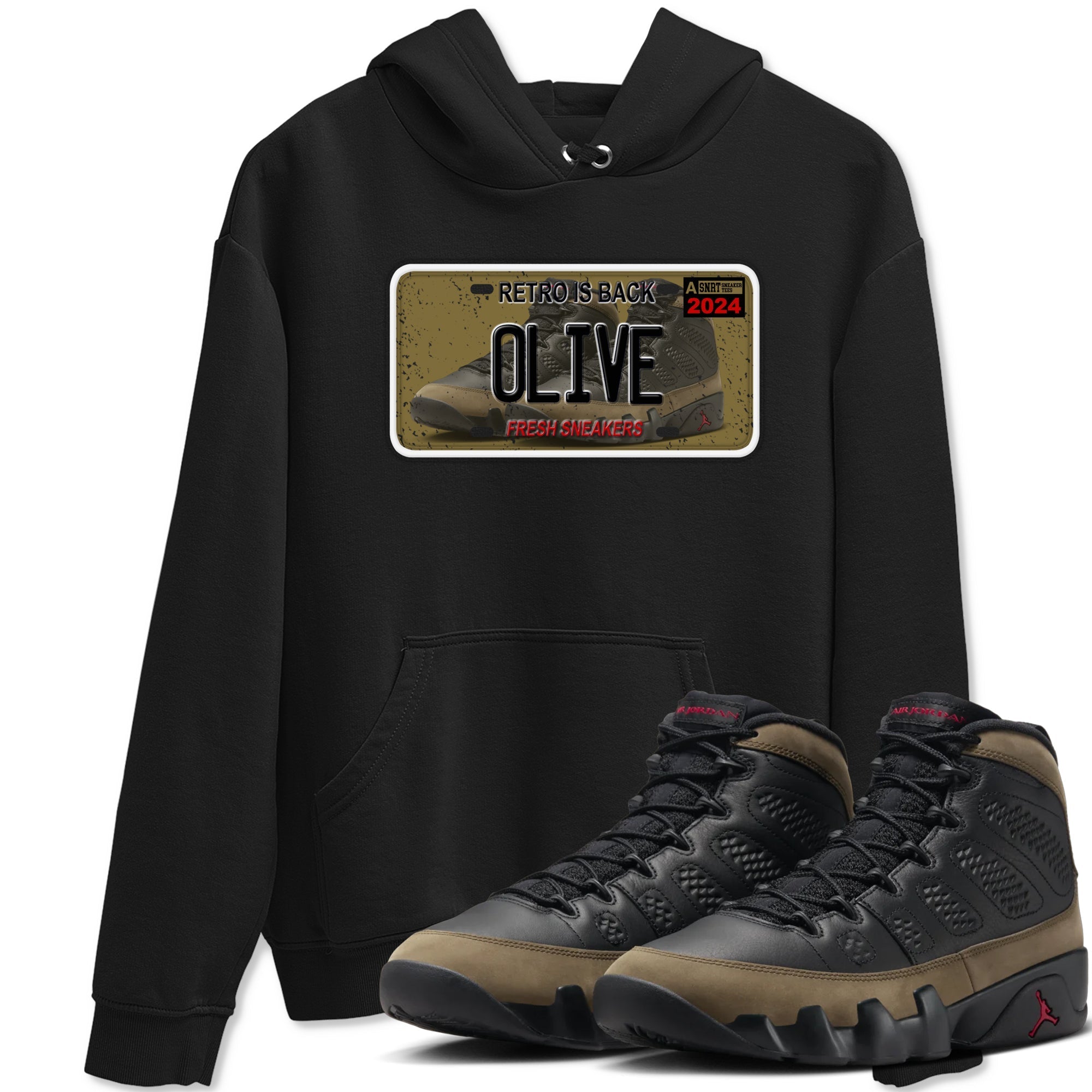 snkmatch Plate snkmatch Tees - Air Jordan 9 Olive