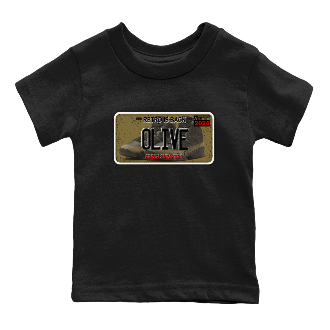 snkmatch Plate snkmatch Tees Kids - Air Jordan 9 Olive